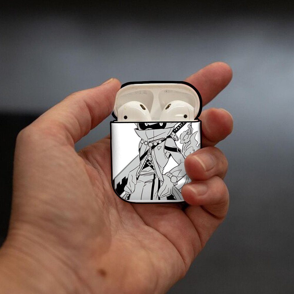 妖怪ウォッチ Yo-kai Watch AirPods 第2世代保護ケース ハードシェル ブラック 耐衝撃・防指紋・カラビナ付き