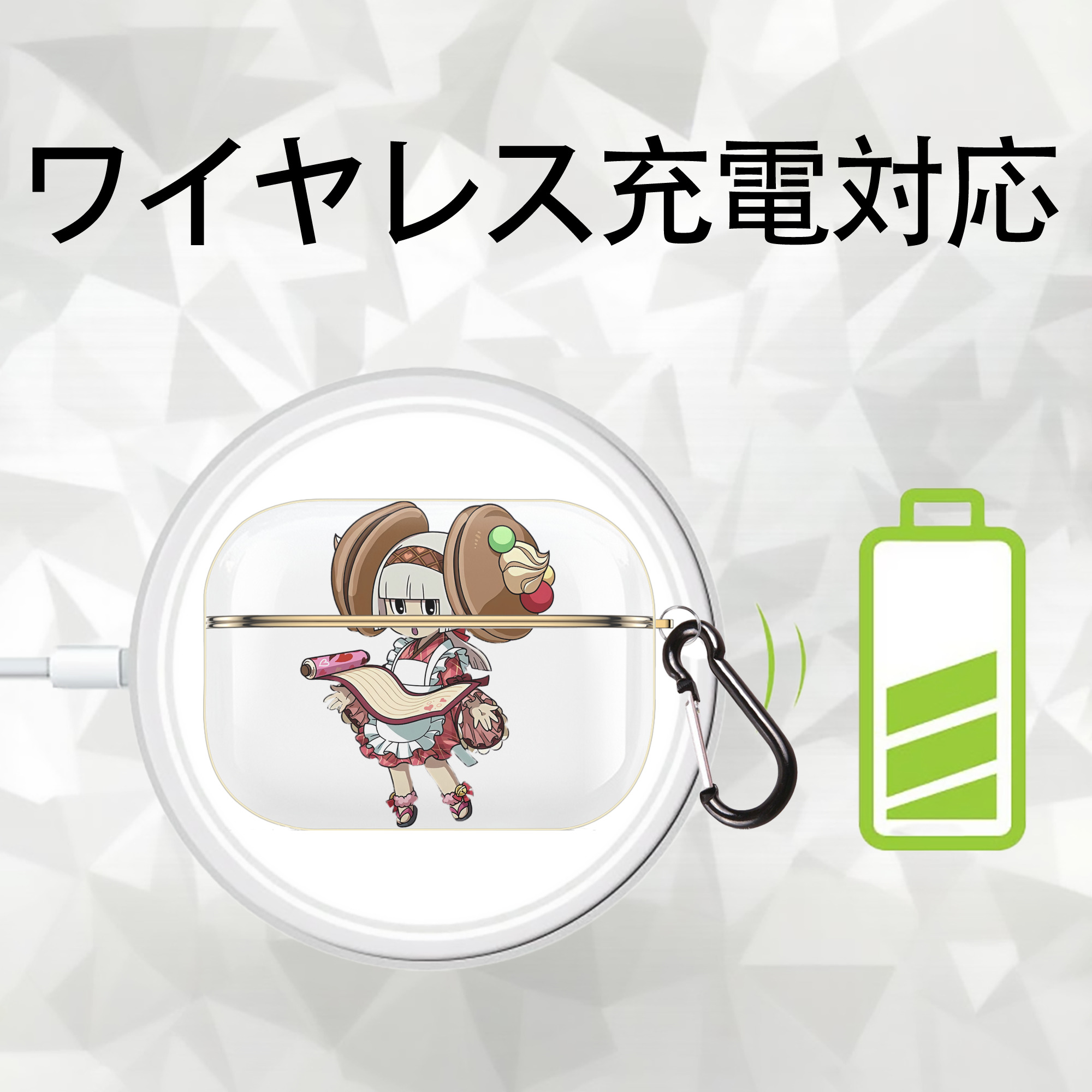 妖怪ウォッチ Yo-kai Watch 【AirPods Pro用】ハードシェル保護ケース｜耐衝撃・防指紋・カラビナ付き商品仕様