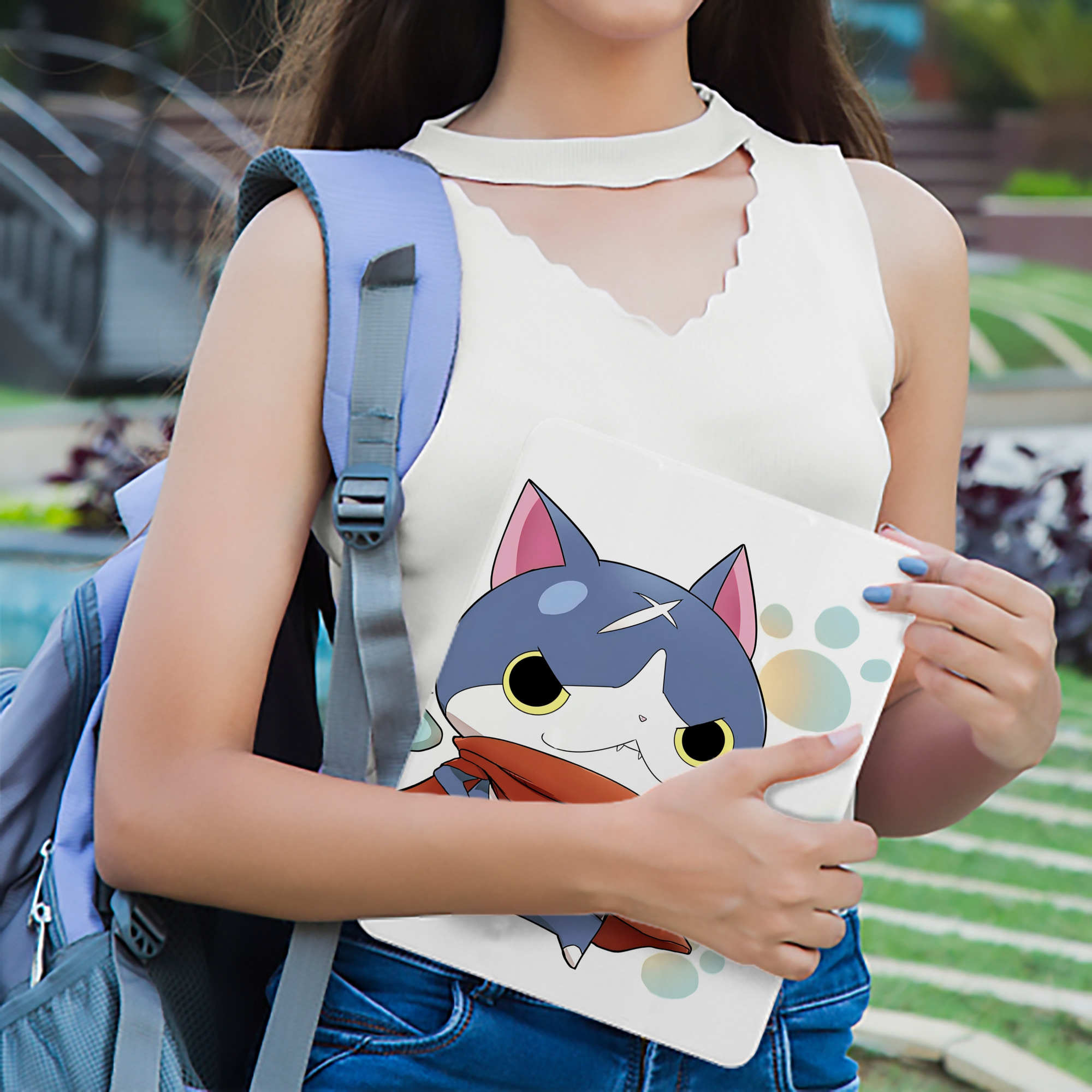 妖怪ウォッチ Yo-kai Watch IPad ケース ブック型 PUレザー TPU 耐衝撃 軽量 薄型 ペン収納なし 全面保護 IPad 各モデル対応