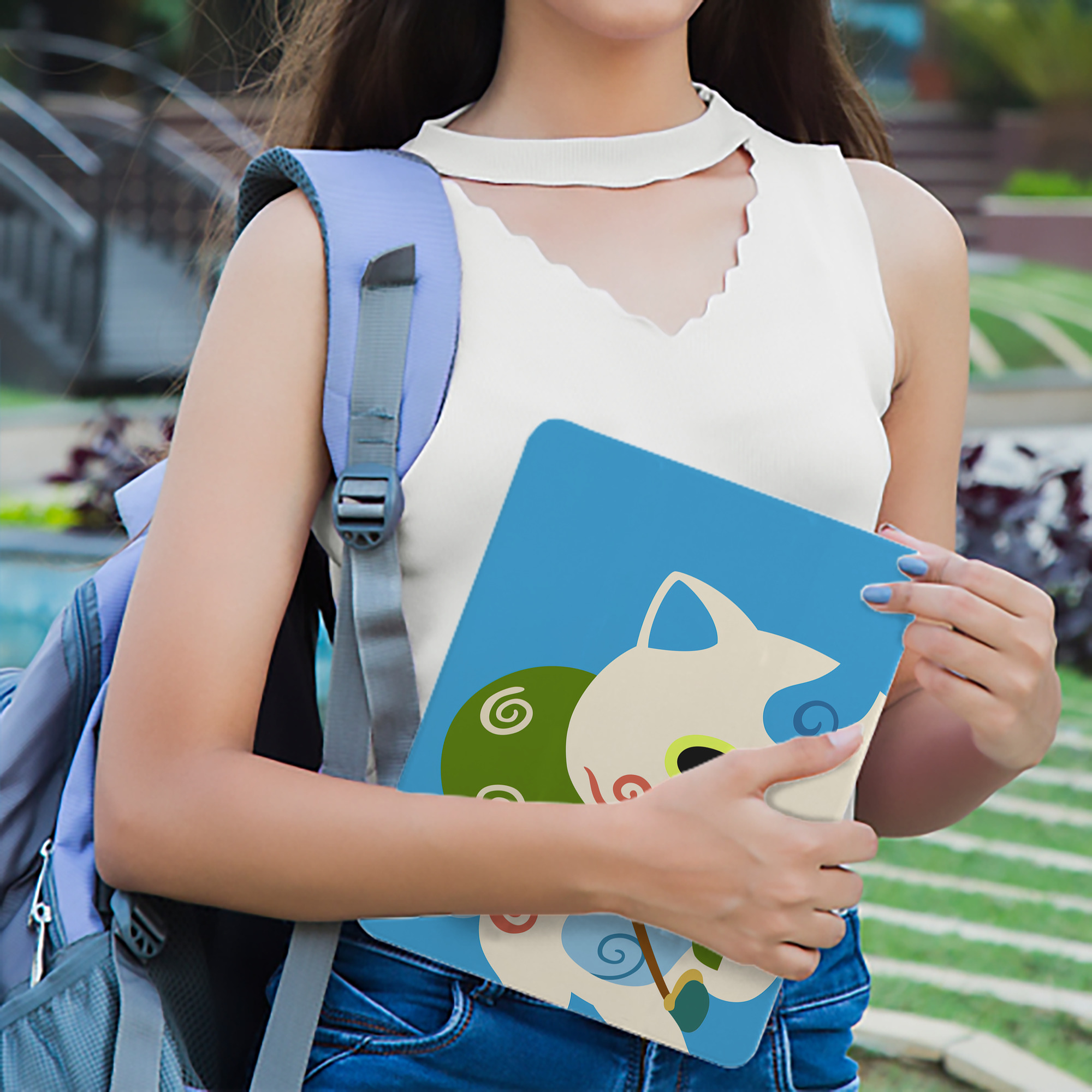 妖怪ウォッチ Yo-kai Watch IPad ケース ブック型 PUレザー TPU 耐衝撃 軽量 薄型 ペン収納なし 全面保護 IPad 各モデル対応