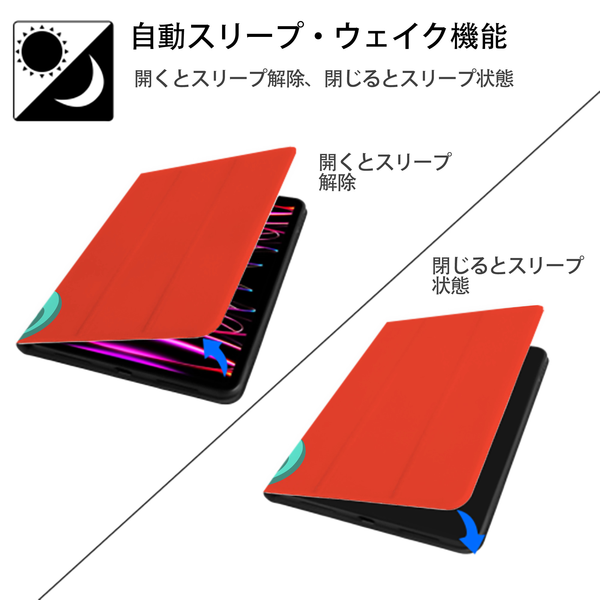 妖怪ウォッチ Yo-kai Watch IPad ケース ブック型 PUレザー TPU 耐衝撃 軽量 薄型 ペン収納なし 全面保護 IPad 各モデル対応