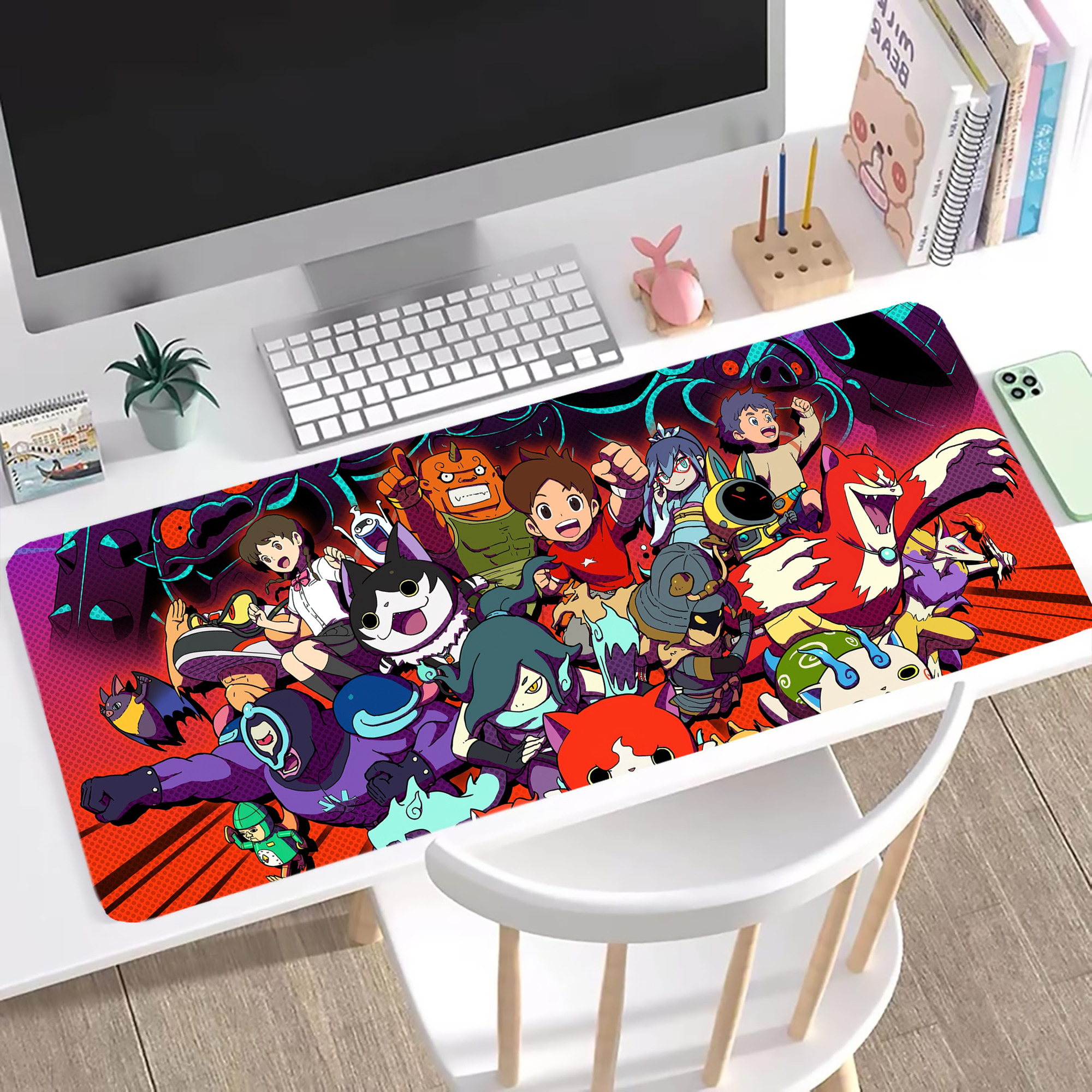 （画像用） 妖怪ウォッチ Yo-kai Watch ステッチ加工 大判デスクマット／滑り止めマウスパッド