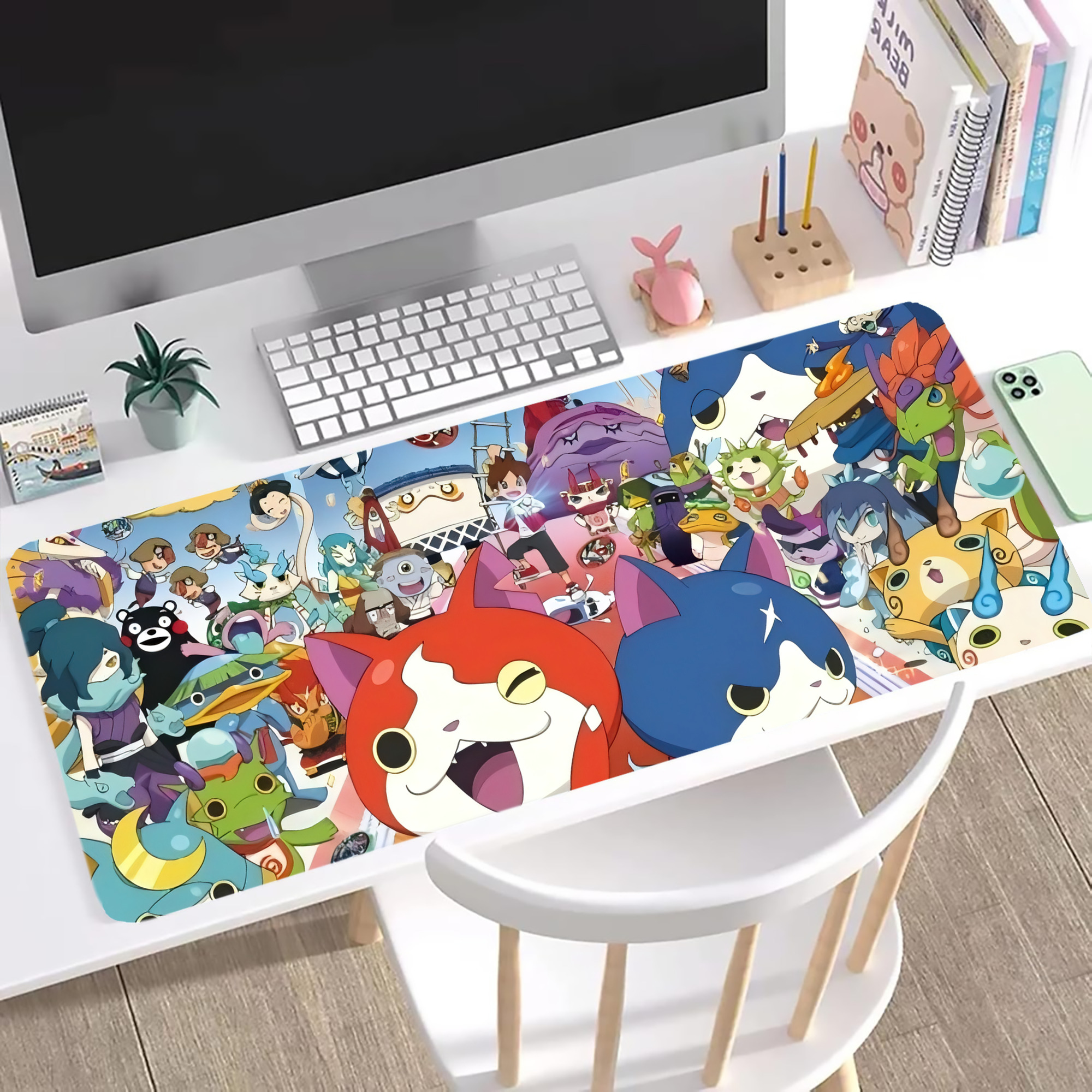 （画像用） 妖怪ウォッチ Yo-kai Watch ステッチ加工 大判デスクマット／滑り止めマウスパッド