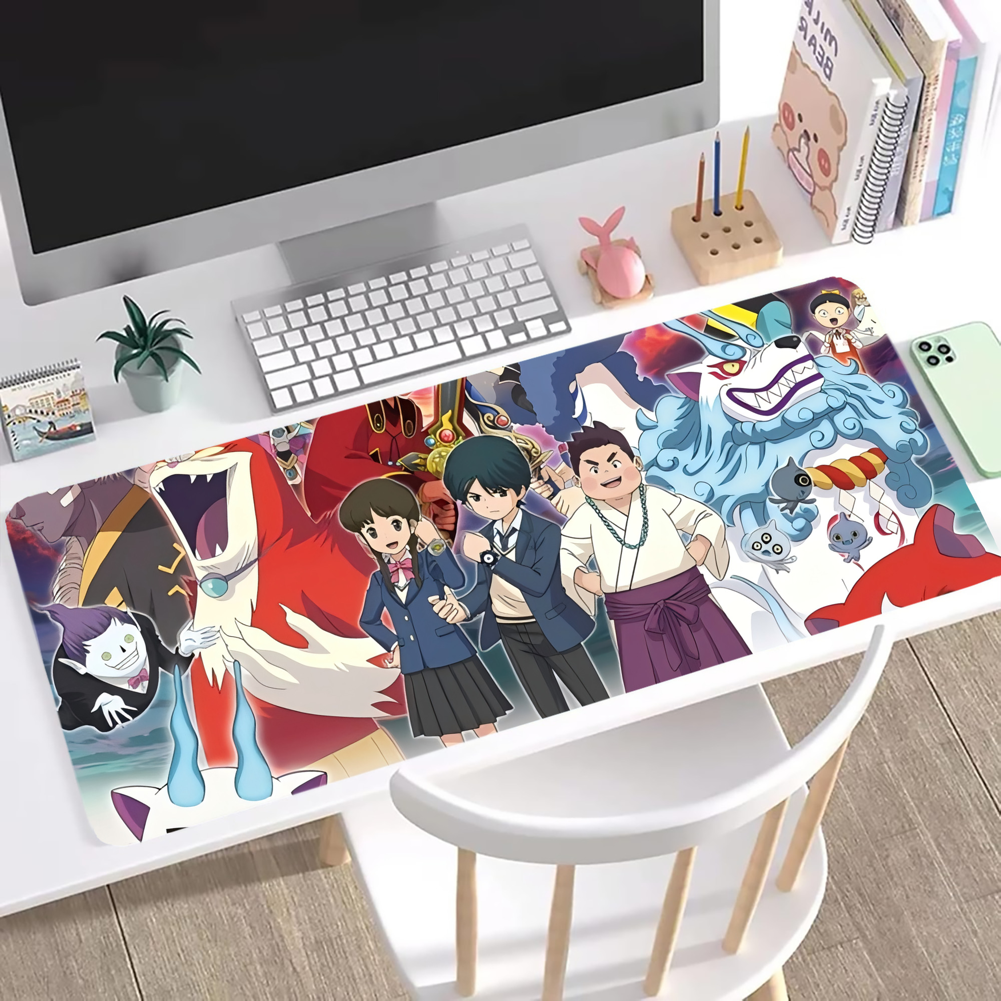 （画像用） 妖怪ウォッチ Yo-kai Watch ステッチ加工 大判デスクマット／滑り止めマウスパッド