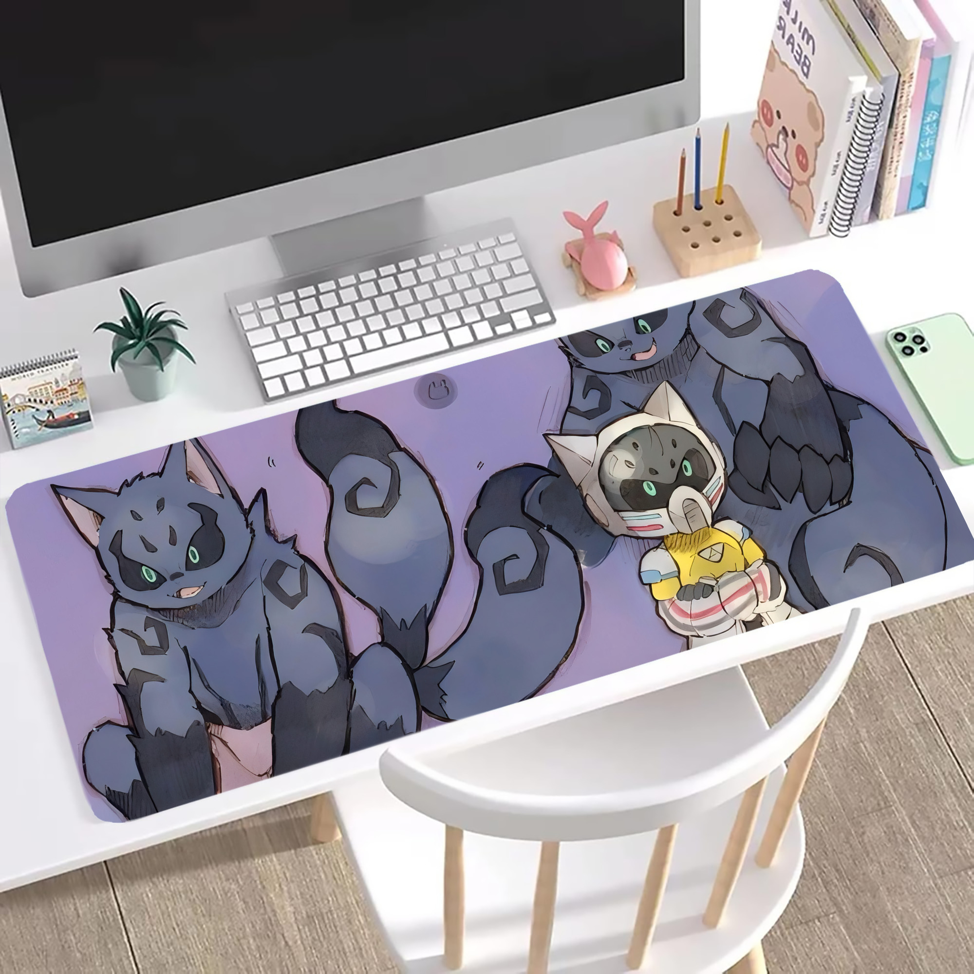 （画像用） 妖怪ウォッチ Yo-kai Watch ステッチ加工 大判デスクマット／滑り止めマウスパッド