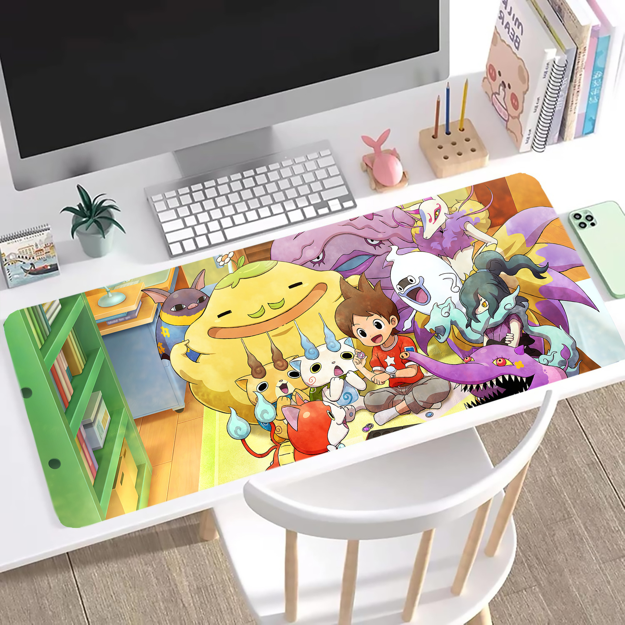 （画像用） 妖怪ウォッチ Yo-kai Watch ステッチ加工 大判デスクマット／滑り止めマウスパッド