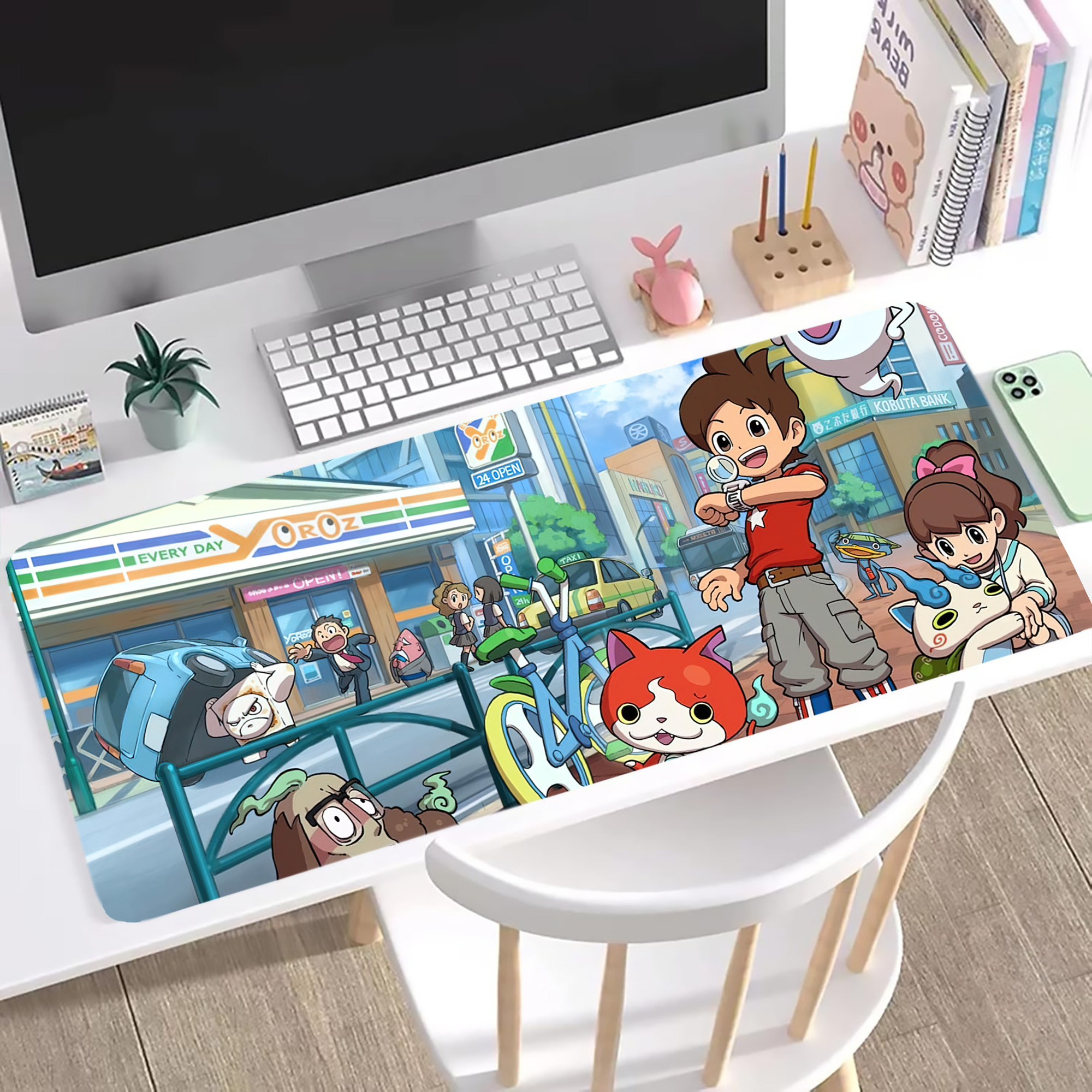 （画像用） 妖怪ウォッチ Yo-kai Watch ステッチ加工 大判デスクマット／滑り止めマウスパッド