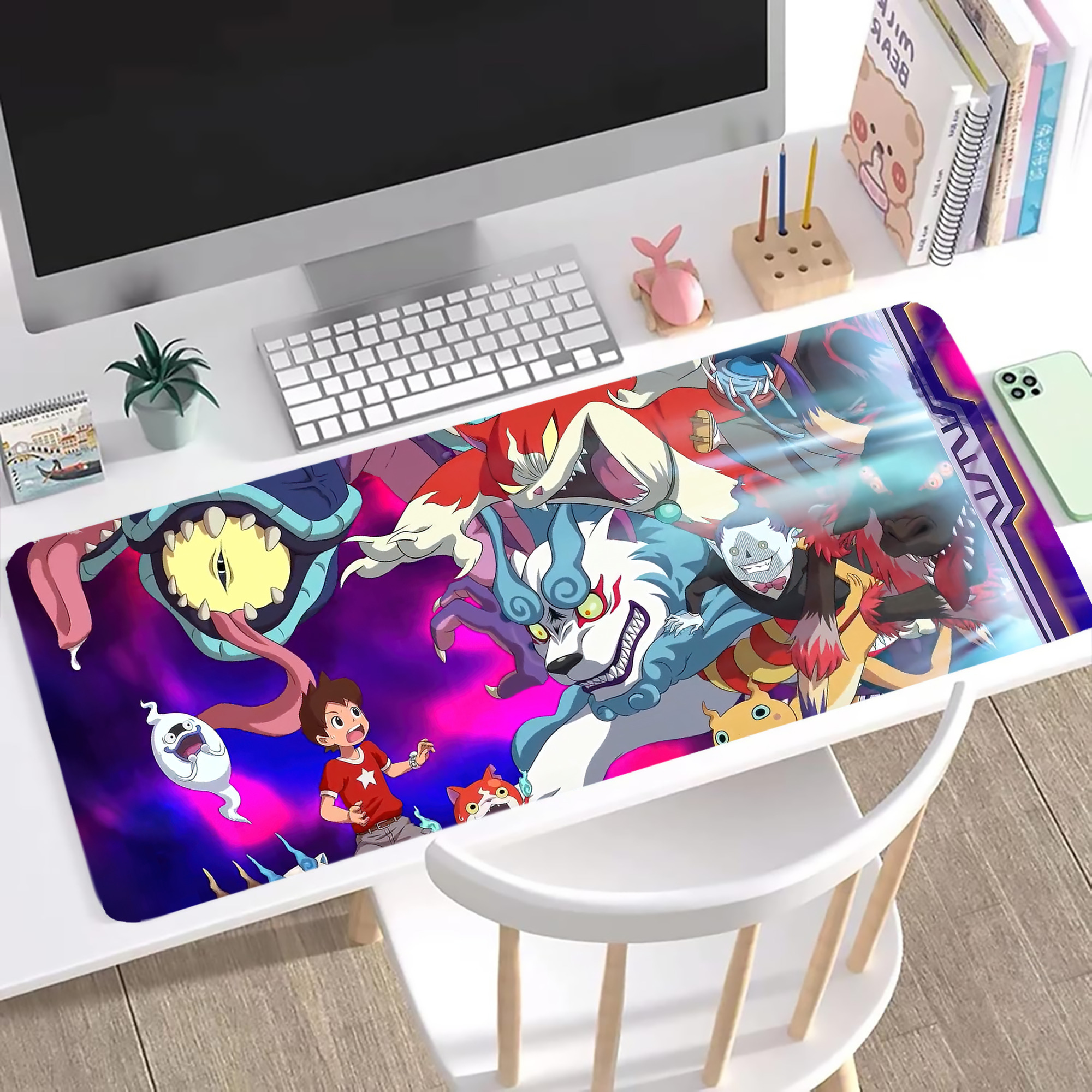 （画像用） 妖怪ウォッチ Yo-kai Watch ステッチ加工 大判デスクマット／滑り止めマウスパッド
