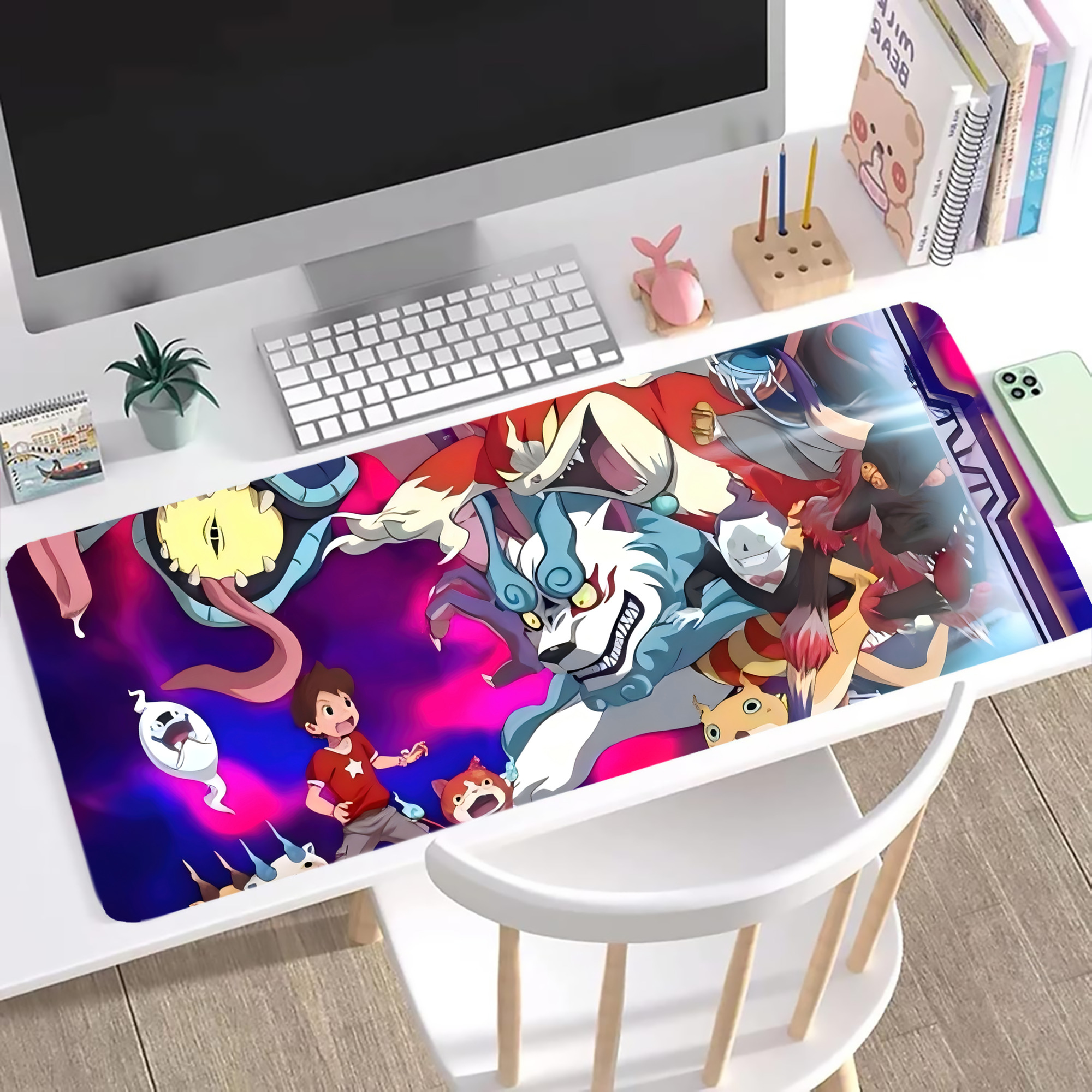 （画像用） 妖怪ウォッチ Yo-kai Watch ステッチ加工 大判デスクマット／滑り止めマウスパッド