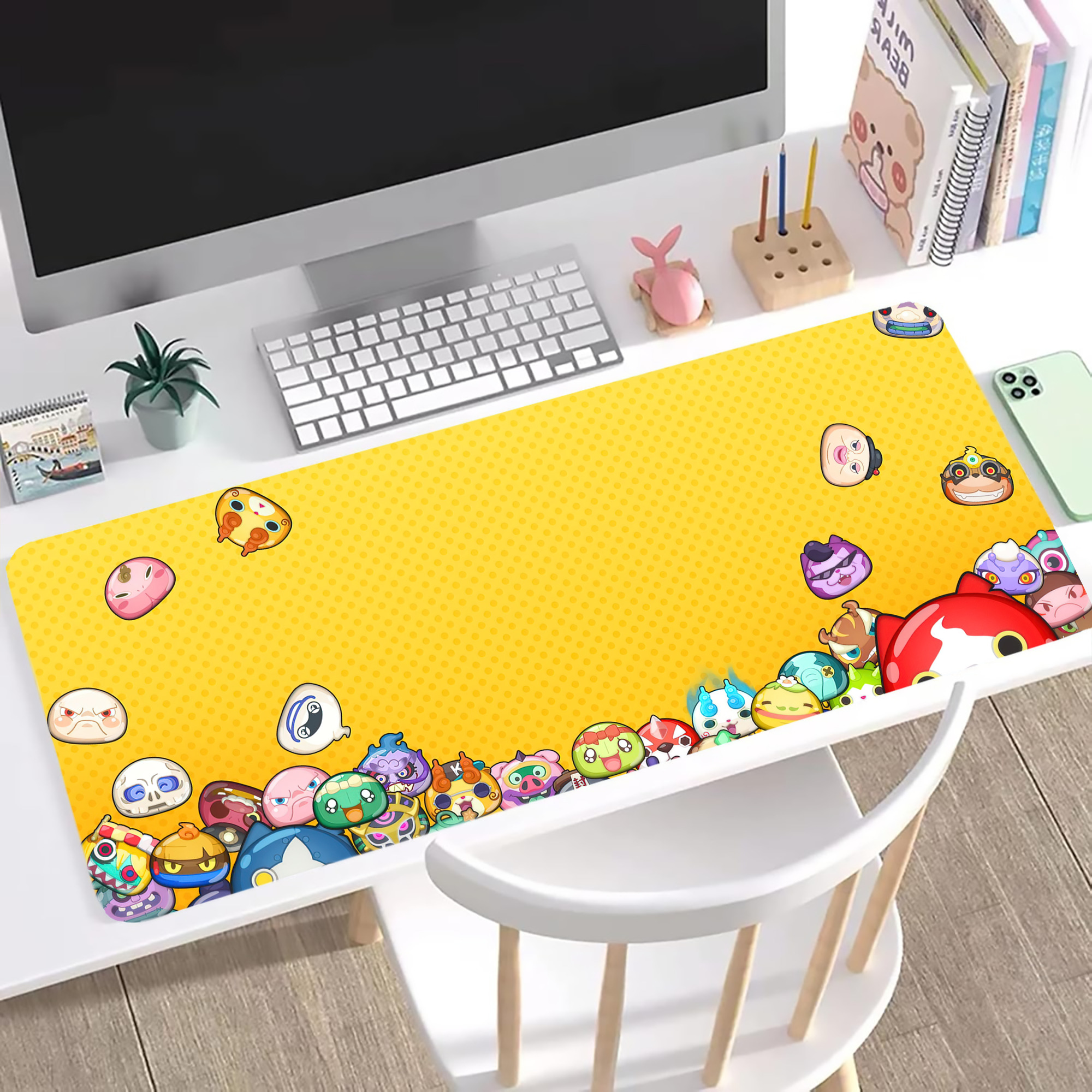 （画像用） 妖怪ウォッチ Yo-kai Watch ステッチ加工 大判デスクマット／滑り止めマウスパッド