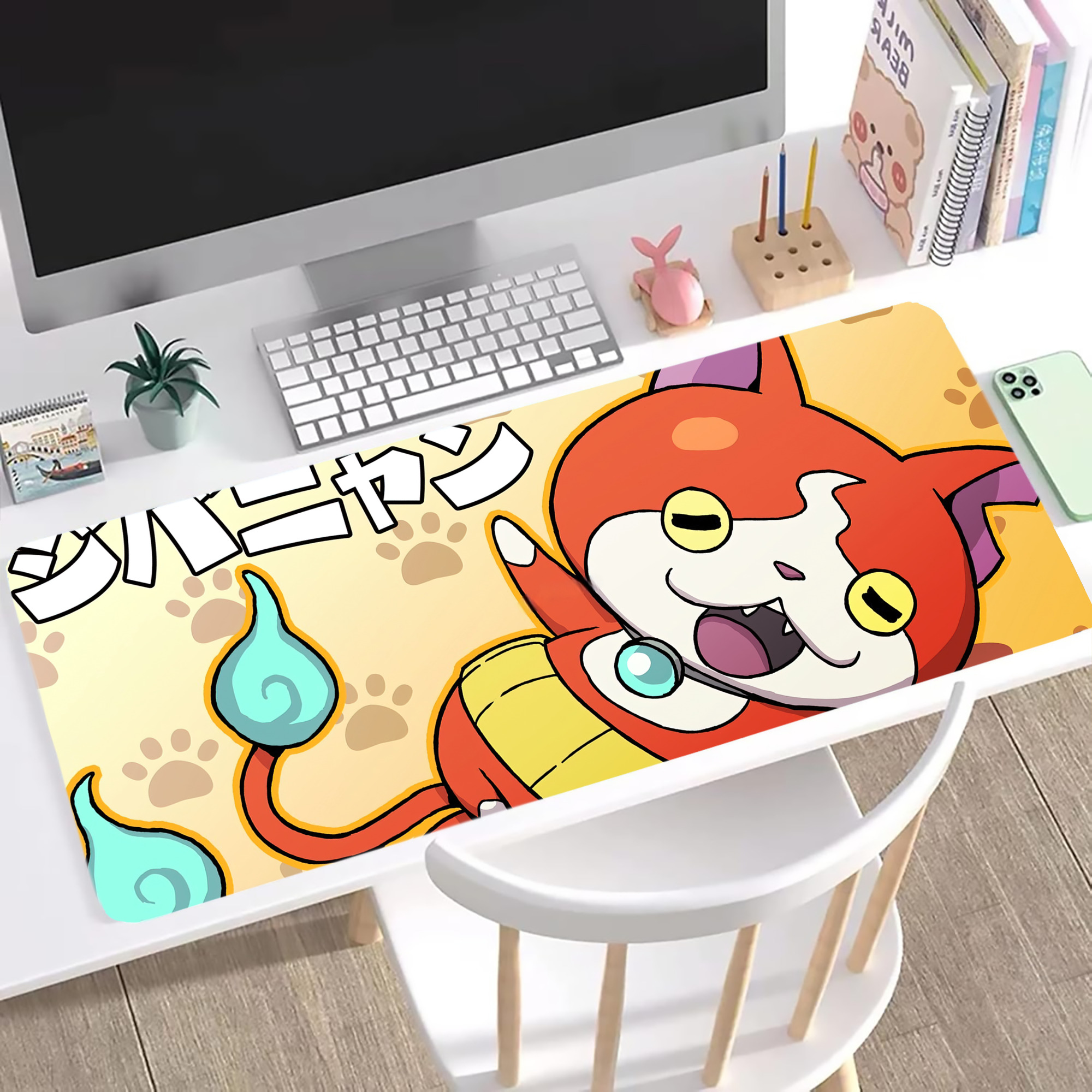 （画像用） 妖怪ウォッチ Yo-kai Watch ステッチ加工 大判デスクマット／滑り止めマウスパッド