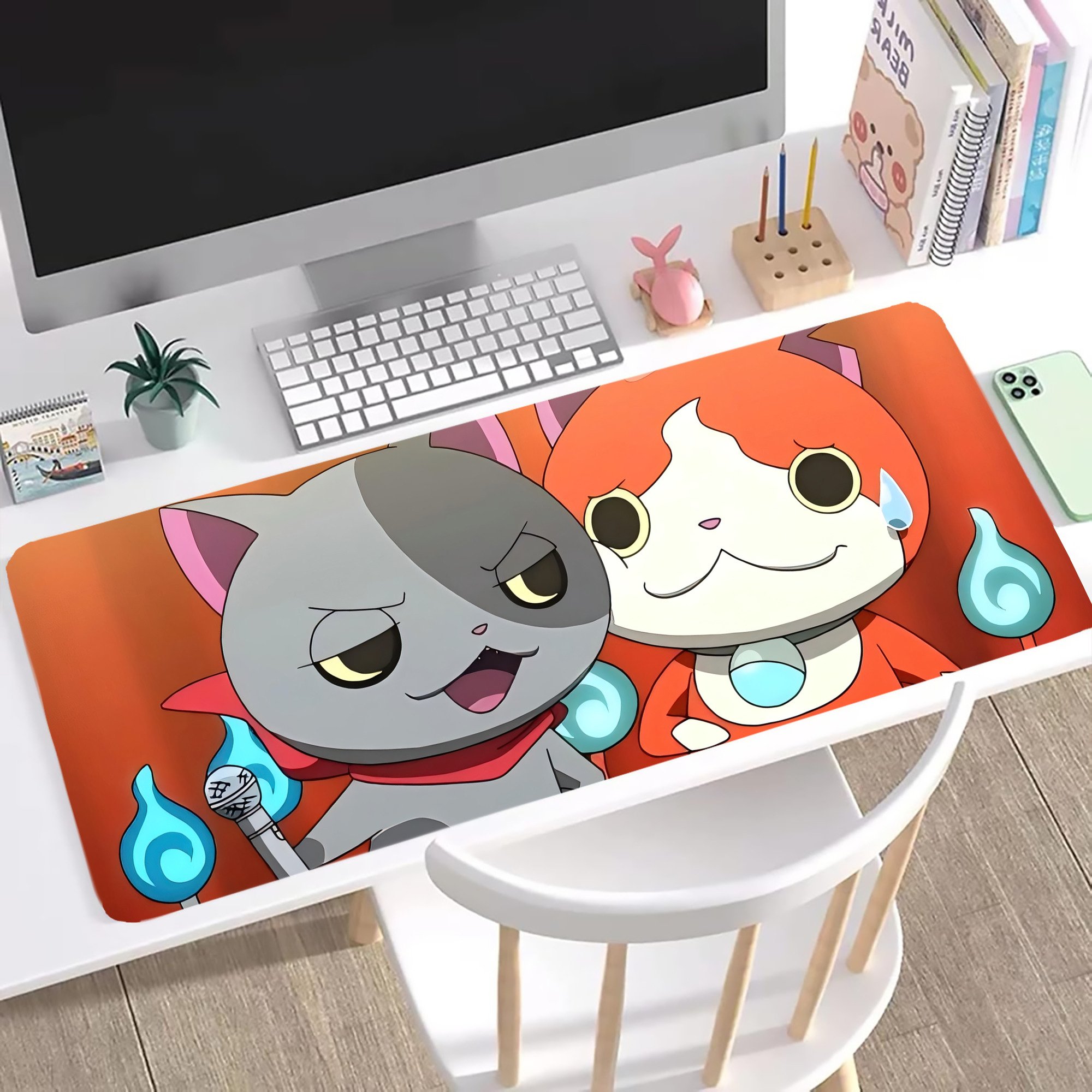 （画像用） 妖怪ウォッチ Yo-kai Watch ステッチ加工 大判デスクマット／滑り止めマウスパッド