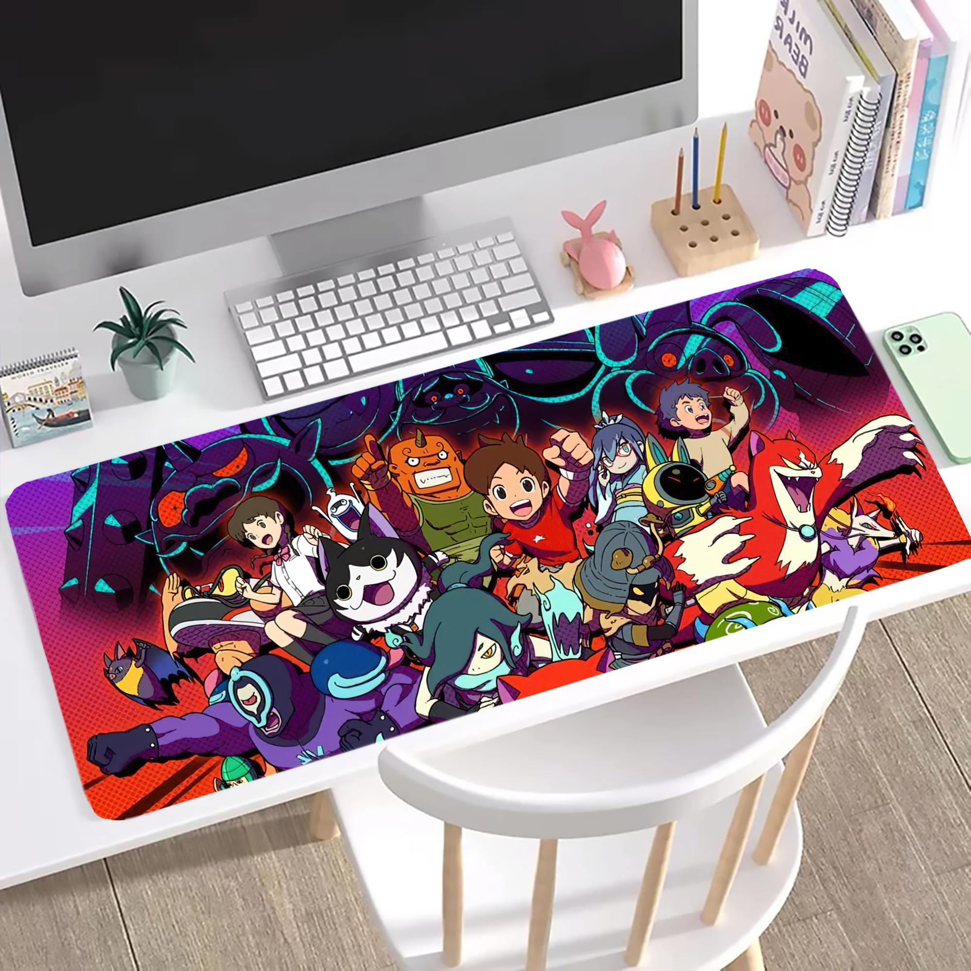 （画像用） 妖怪ウォッチ Yo-kai Watch ステッチ加工 大判デスクマット／滑り止めマウスパッド