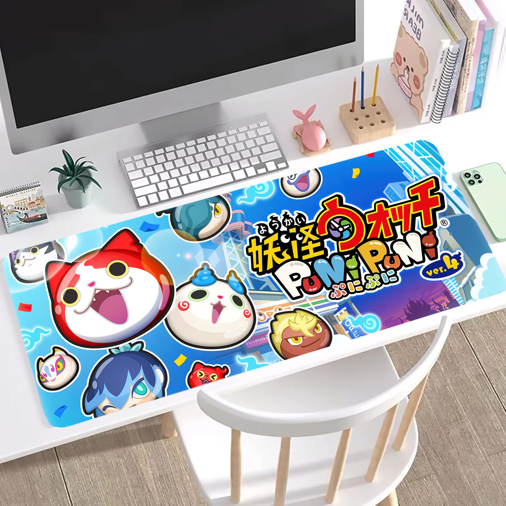 （画像用） 妖怪ウォッチ Yo-kai Watch ステッチ加工 大判デスクマット／滑り止めマウスパッド