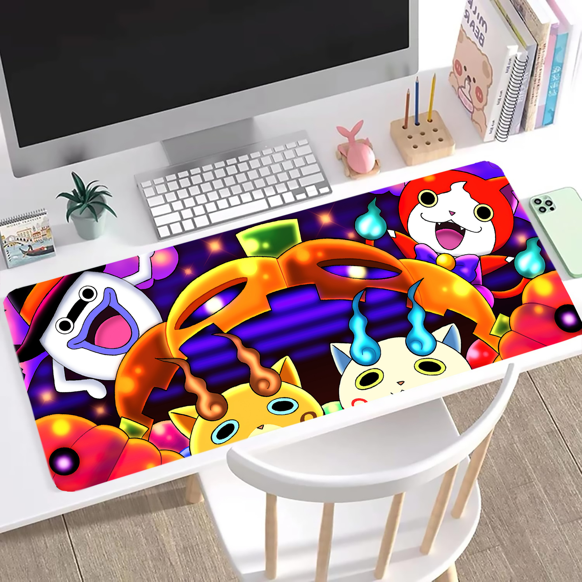 （画像用） 妖怪ウォッチ Yo-kai Watch ステッチ加工 大判デスクマット／滑り止めマウスパッド