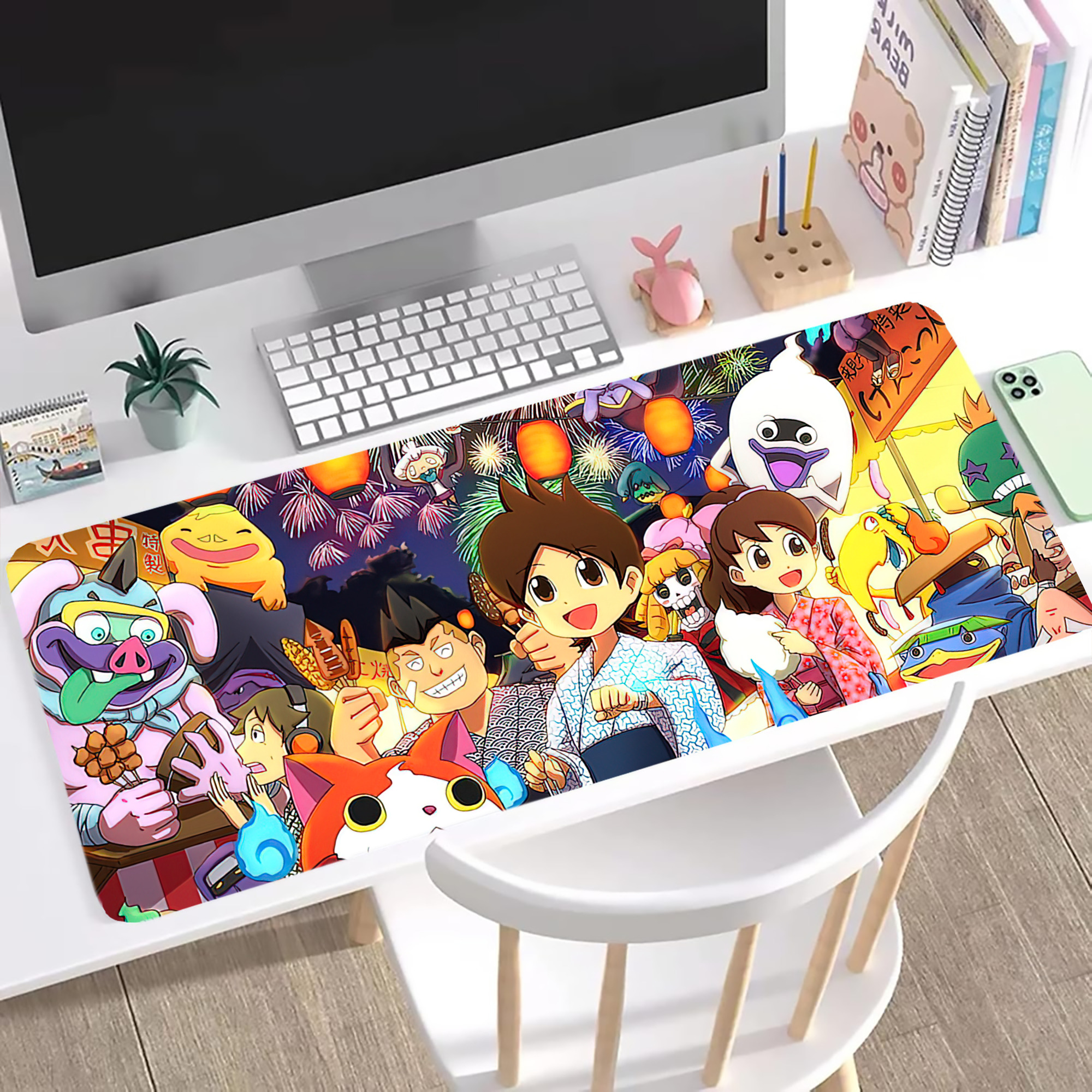 （画像用） 妖怪ウォッチ Yo-kai Watch ステッチ加工 大判デスクマット／滑り止めマウスパッド