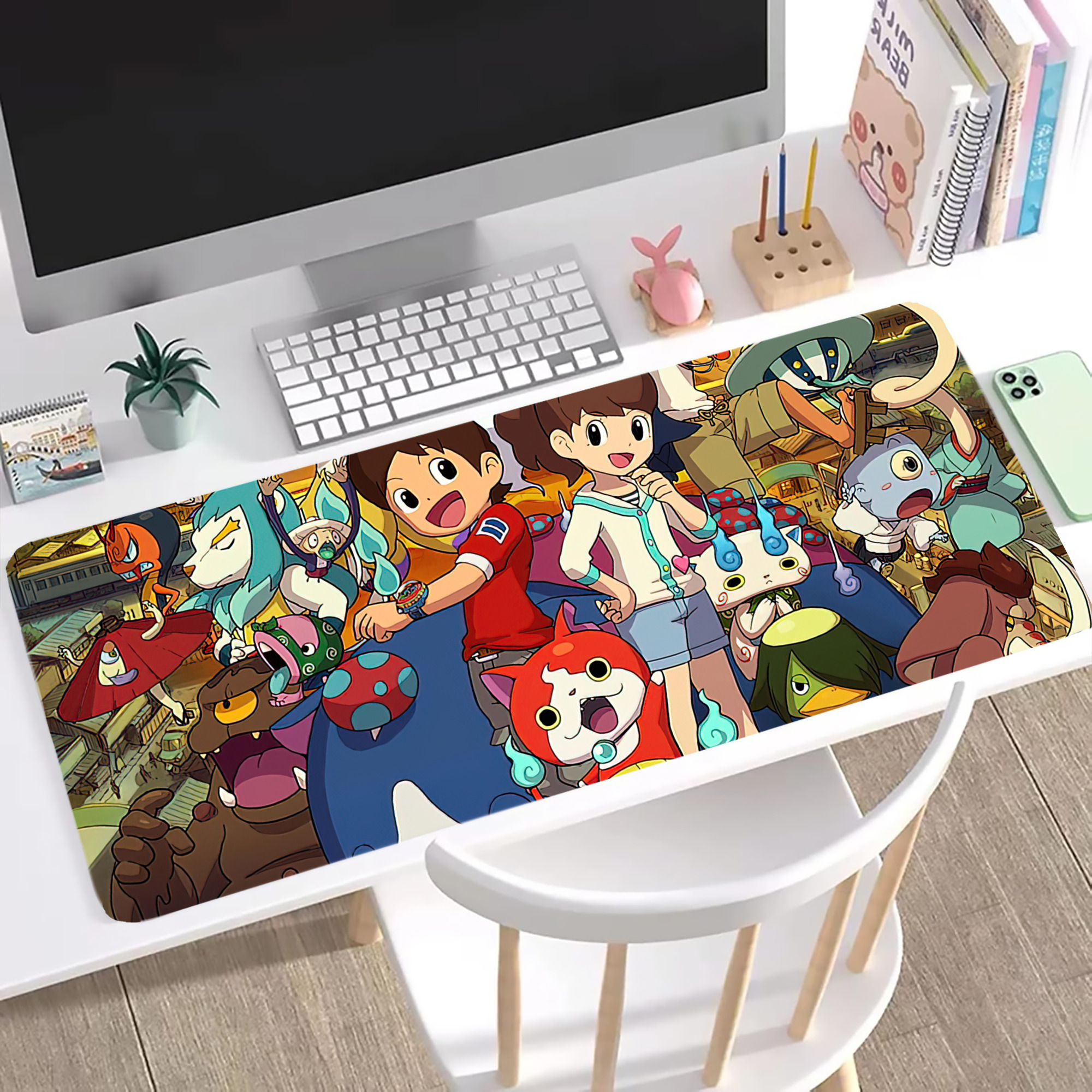 （画像用） 妖怪ウォッチ Yo-kai Watch ステッチ加工 大判デスクマット／滑り止めマウスパッド
