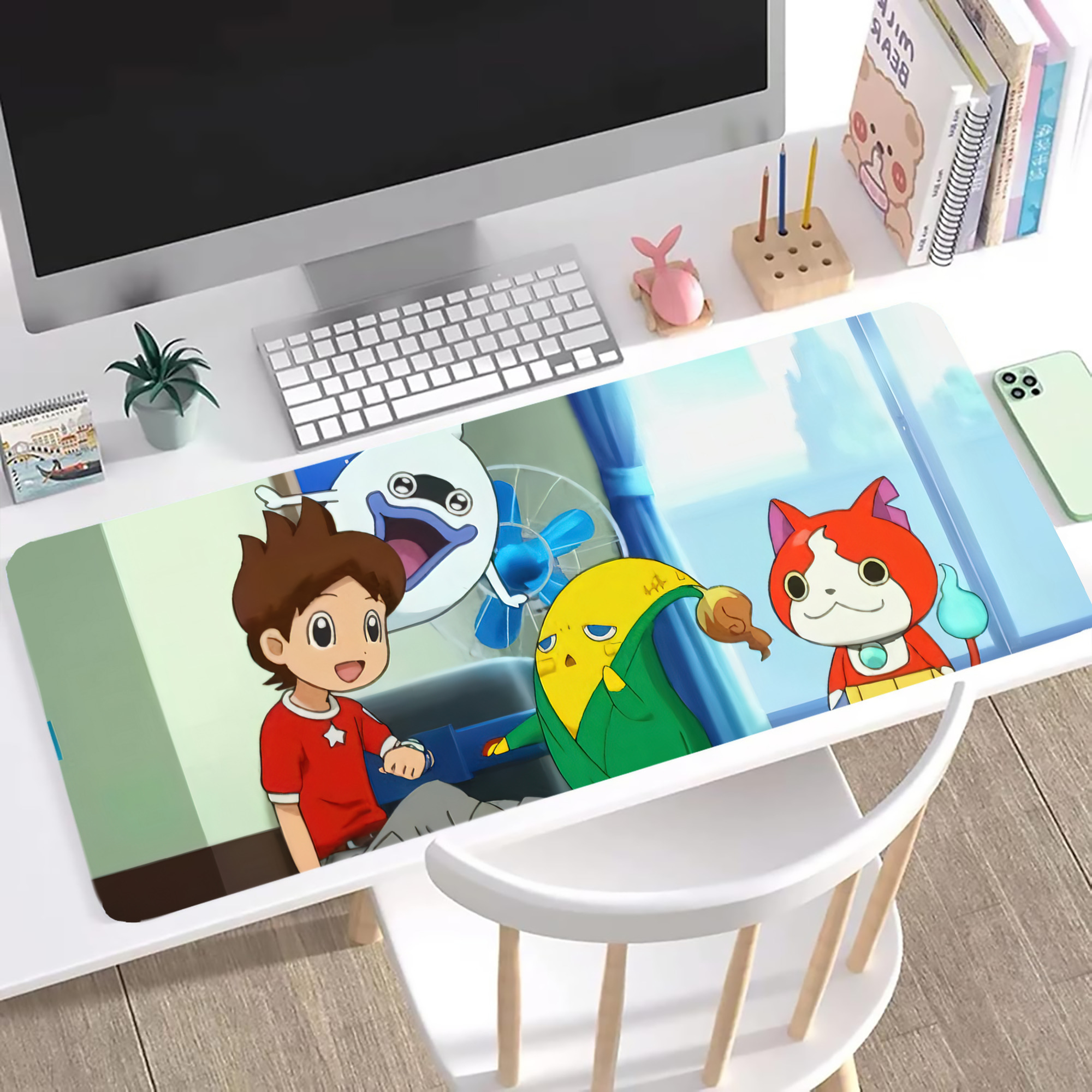 （画像用） 妖怪ウォッチ Yo-kai Watch ステッチ加工 大判デスクマット／滑り止めマウスパッド