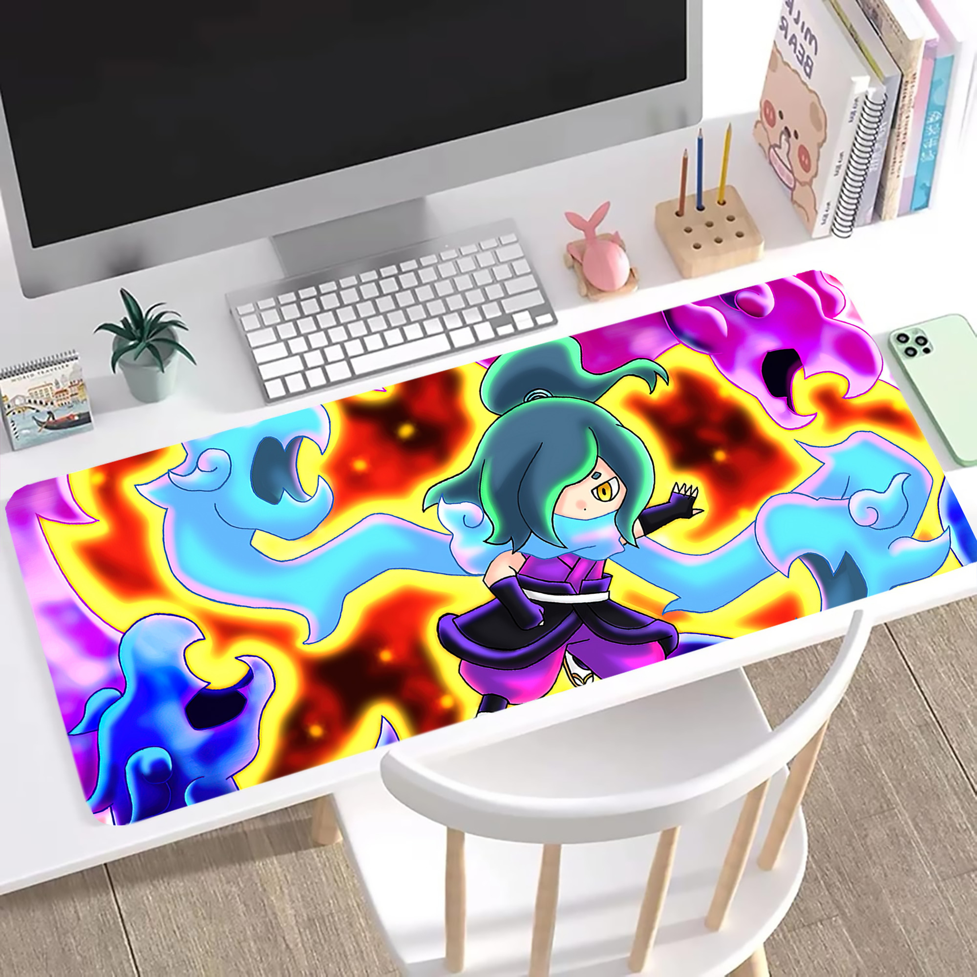 （画像用） 妖怪ウォッチ Yo-kai Watch ステッチ加工 大判デスクマット／滑り止めマウスパッド