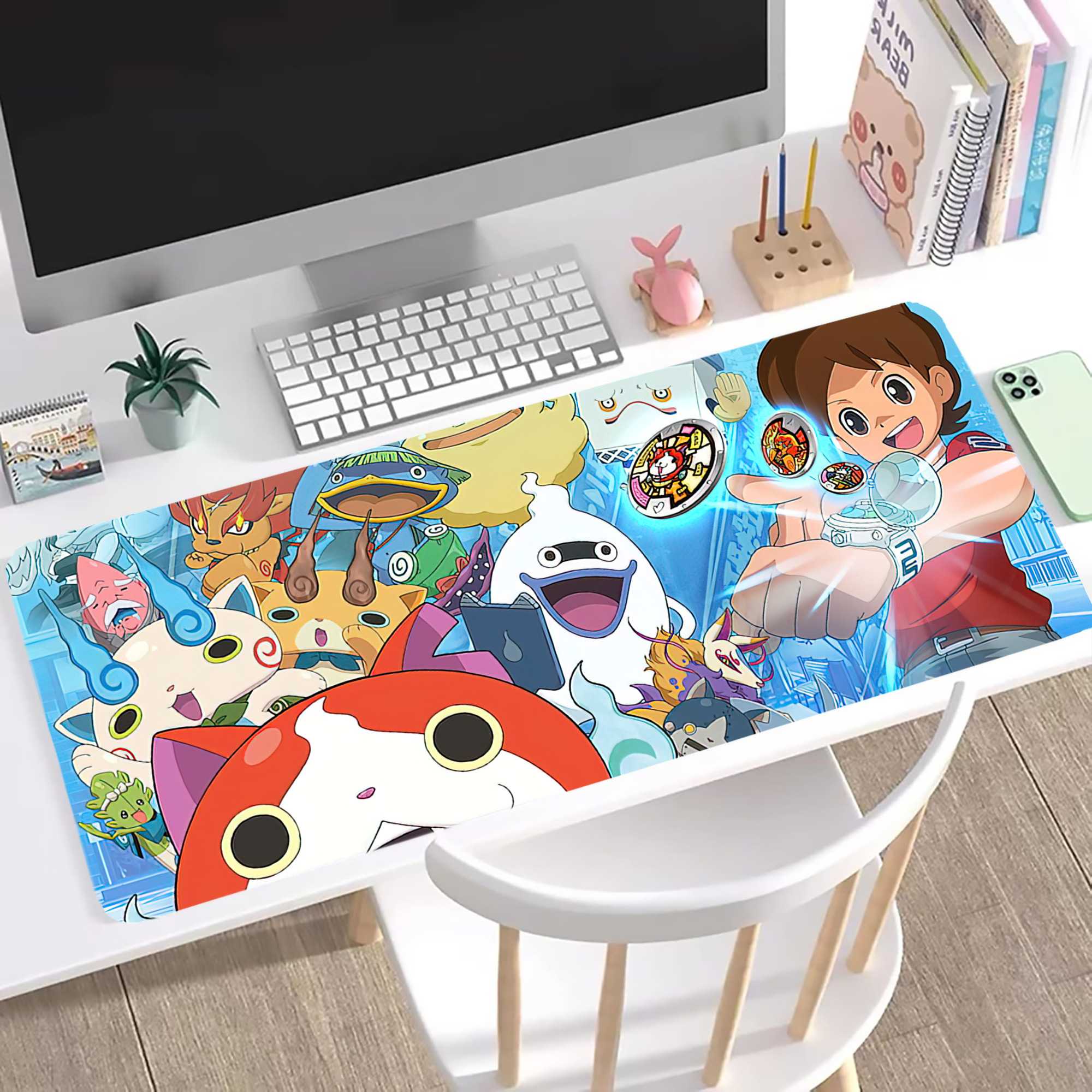 （画像用） 妖怪ウォッチ Yo-kai Watch ステッチ加工 大判デスクマット／滑り止めマウスパッド
