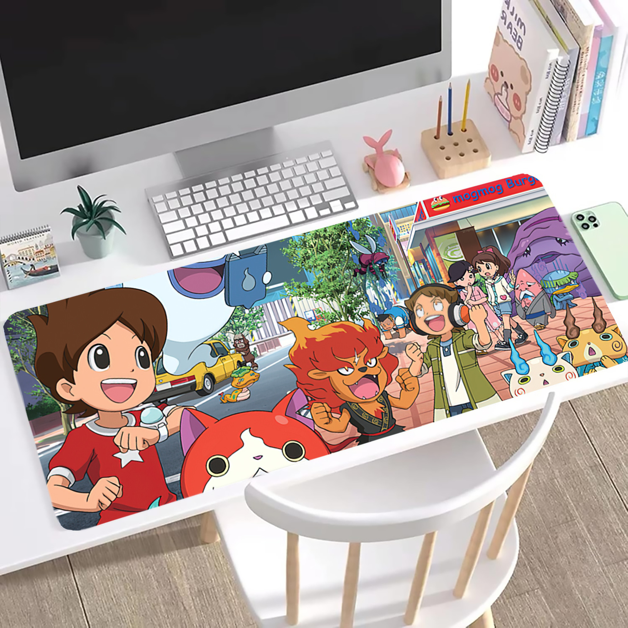 （画像用） 妖怪ウォッチ Yo-kai Watch ステッチ加工 大判デスクマット／滑り止めマウスパッド