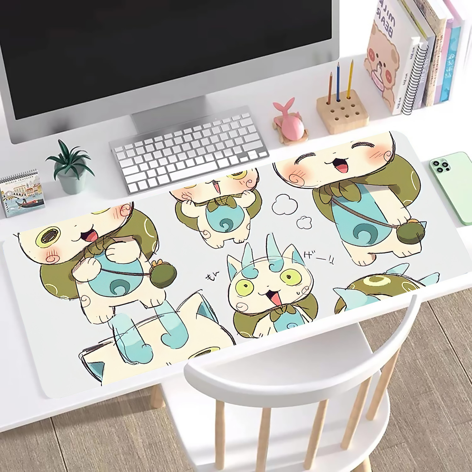 （画像用） 妖怪ウォッチ Yo-kai Watch ステッチ加工 大判デスクマット／滑り止めマウスパッド