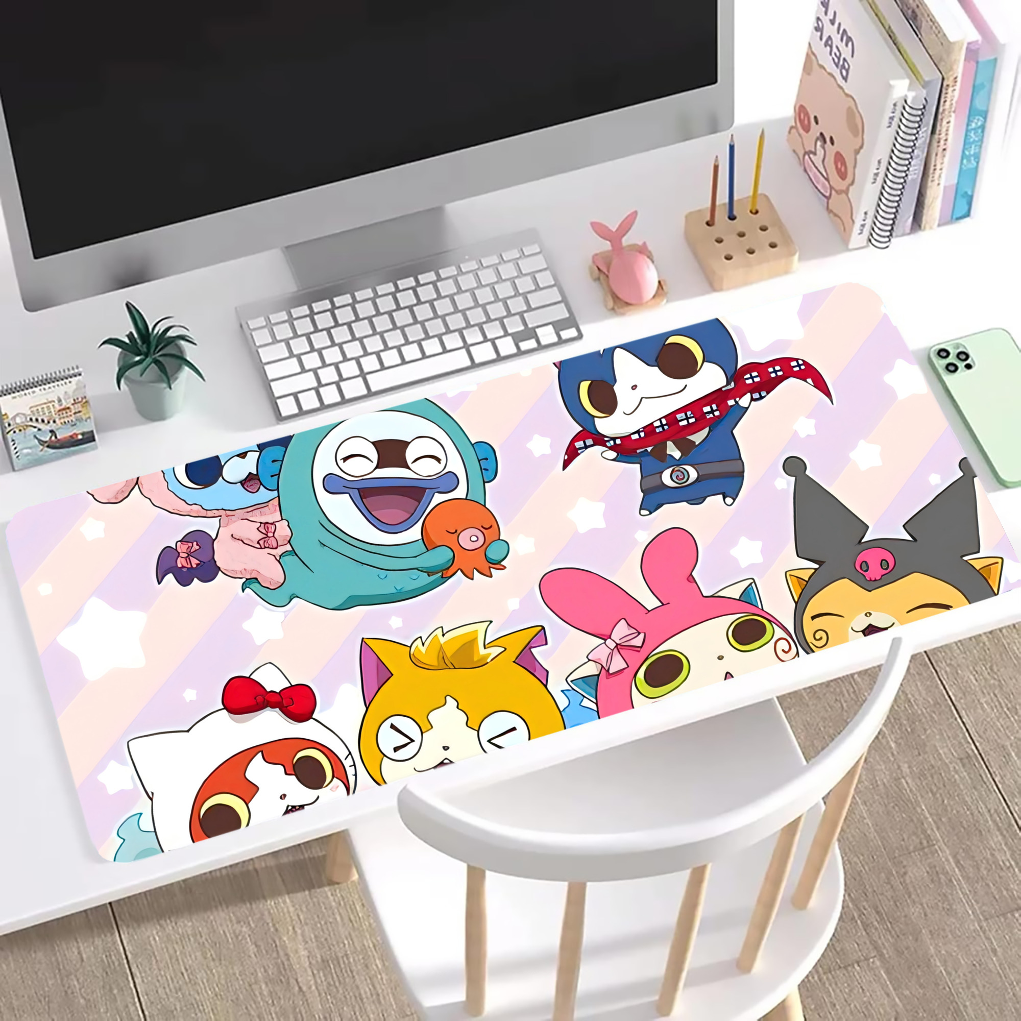 （画像用） 妖怪ウォッチ Yo-kai Watch ステッチ加工 大判デスクマット／滑り止めマウスパッド
