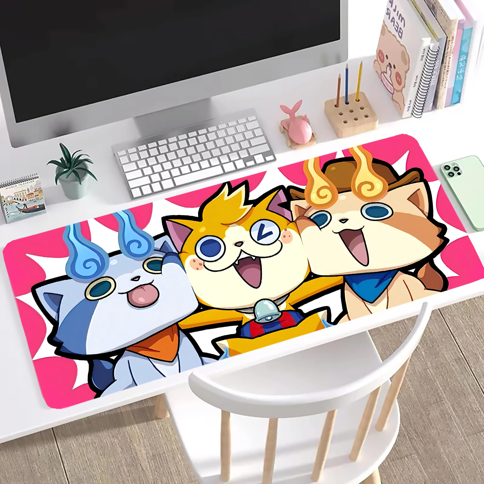 （画像用） 妖怪ウォッチ Yo-kai Watch ステッチ加工 大判デスクマット／滑り止めマウスパッド