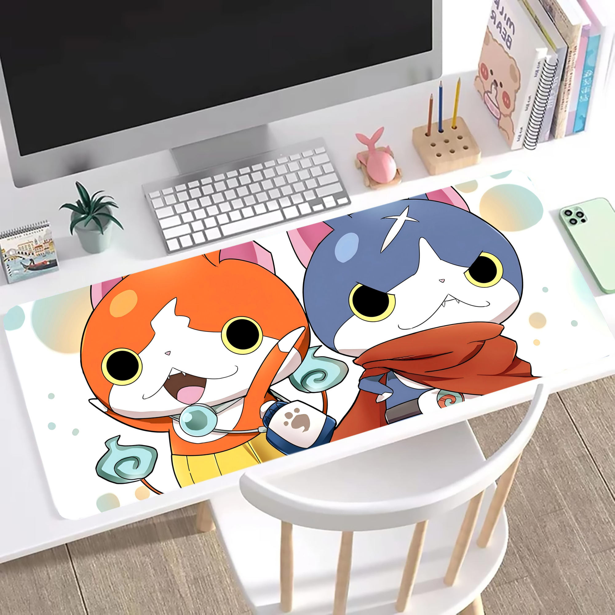 （画像用） 妖怪ウォッチ Yo-kai Watch ステッチ加工 大判デスクマット／滑り止めマウスパッド