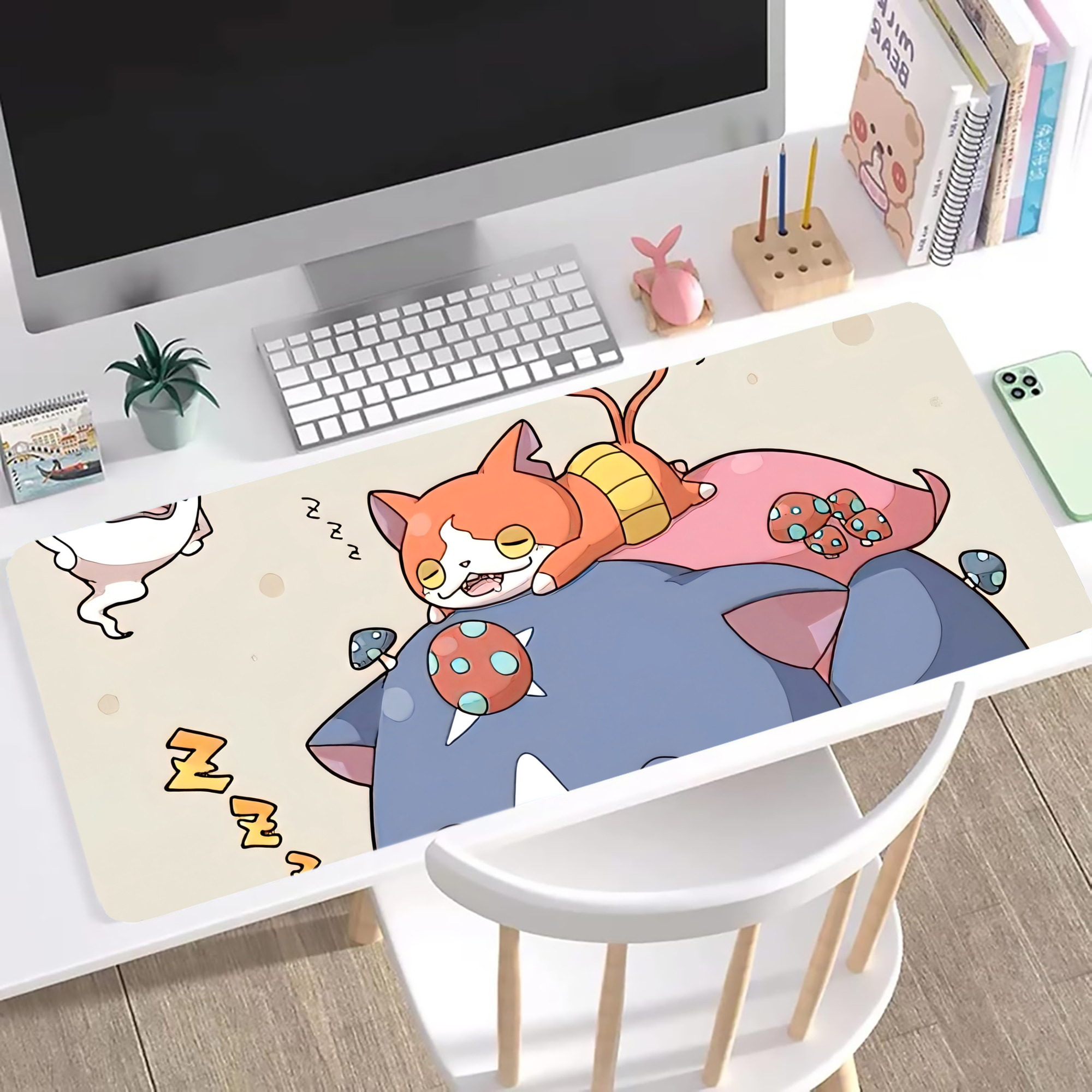 （画像用） 妖怪ウォッチ Yo-kai Watch ステッチ加工 大判デスクマット／滑り止めマウスパッド