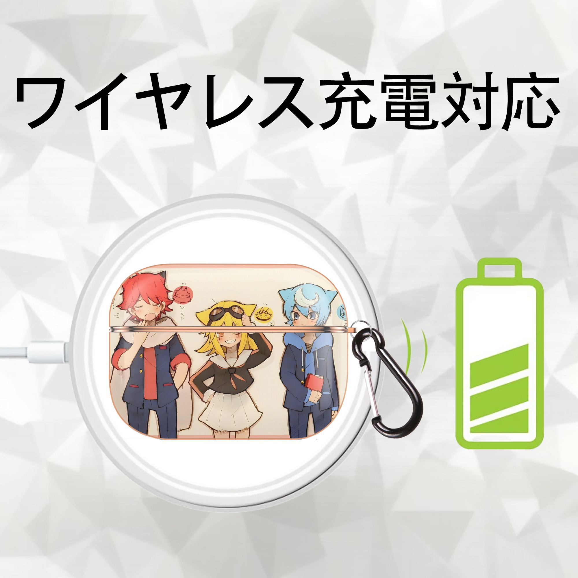 妖怪ウォッチ Yo-kai Watch 【AirPods Pro用】ハードシェル保護ケース｜耐衝撃・防指紋・カラビナ付き商品仕様