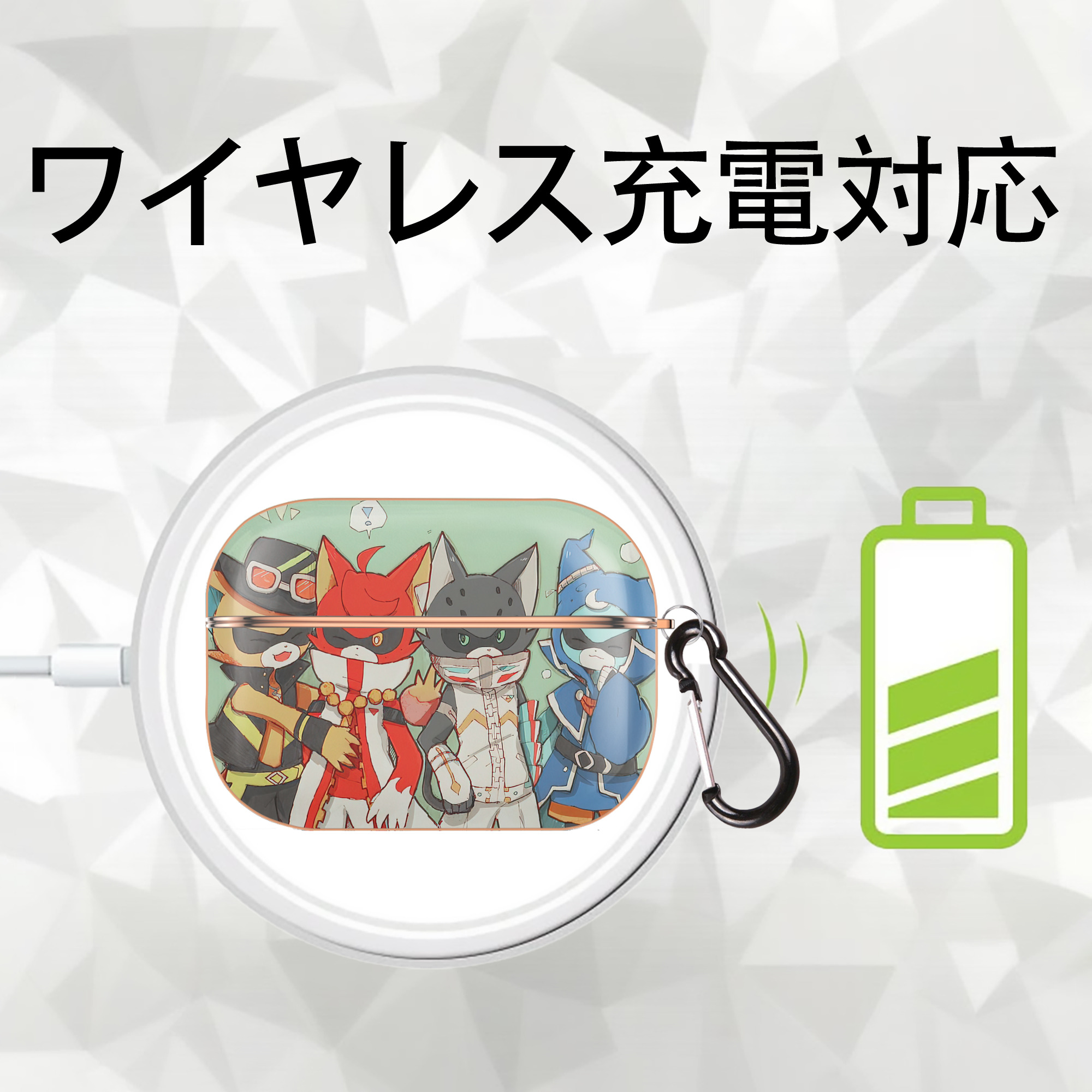 妖怪ウォッチ Yo-kai Watch 【AirPods Pro用】ハードシェル保護ケース｜耐衝撃・防指紋・カラビナ付き商品仕様