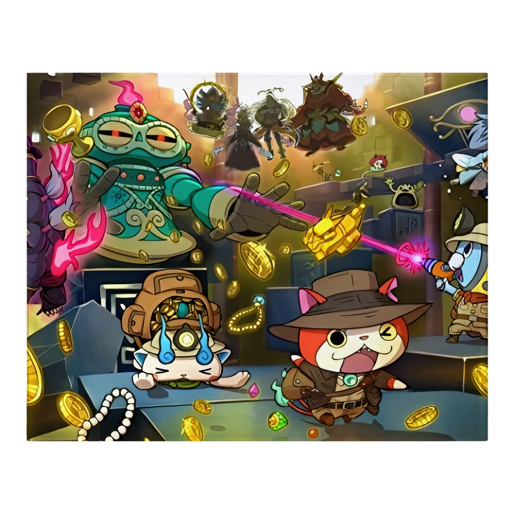 （画像用） 妖怪ウォッチ Yo-kai Watch フランネルブランケット・多サイズ対応（横型）