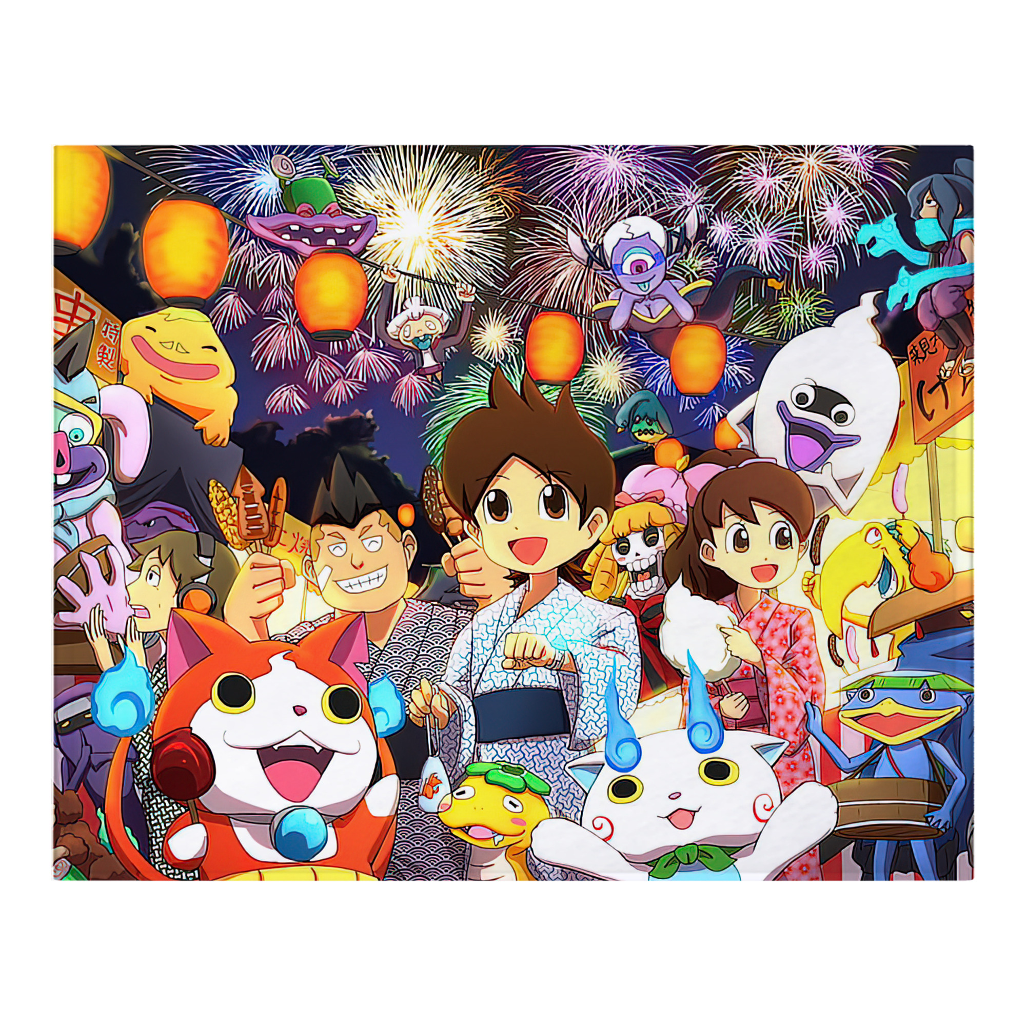 （画像用） 妖怪ウォッチ Yo-kai Watch フランネルブランケット・多サイズ対応（横型）