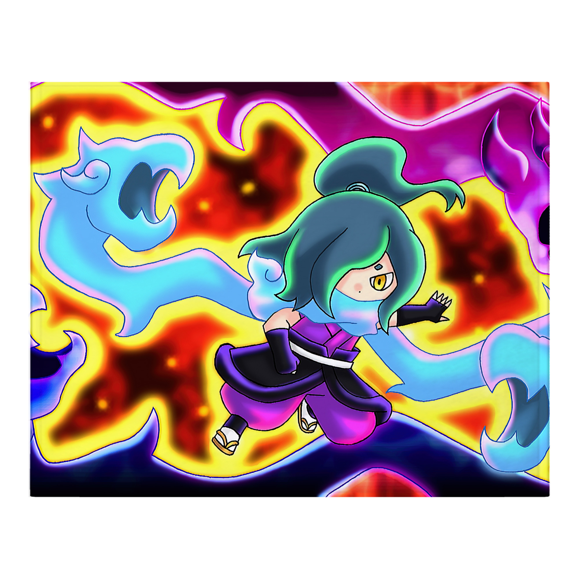 （画像用） 妖怪ウォッチ Yo-kai Watch フランネルブランケット・多サイズ対応（横型）