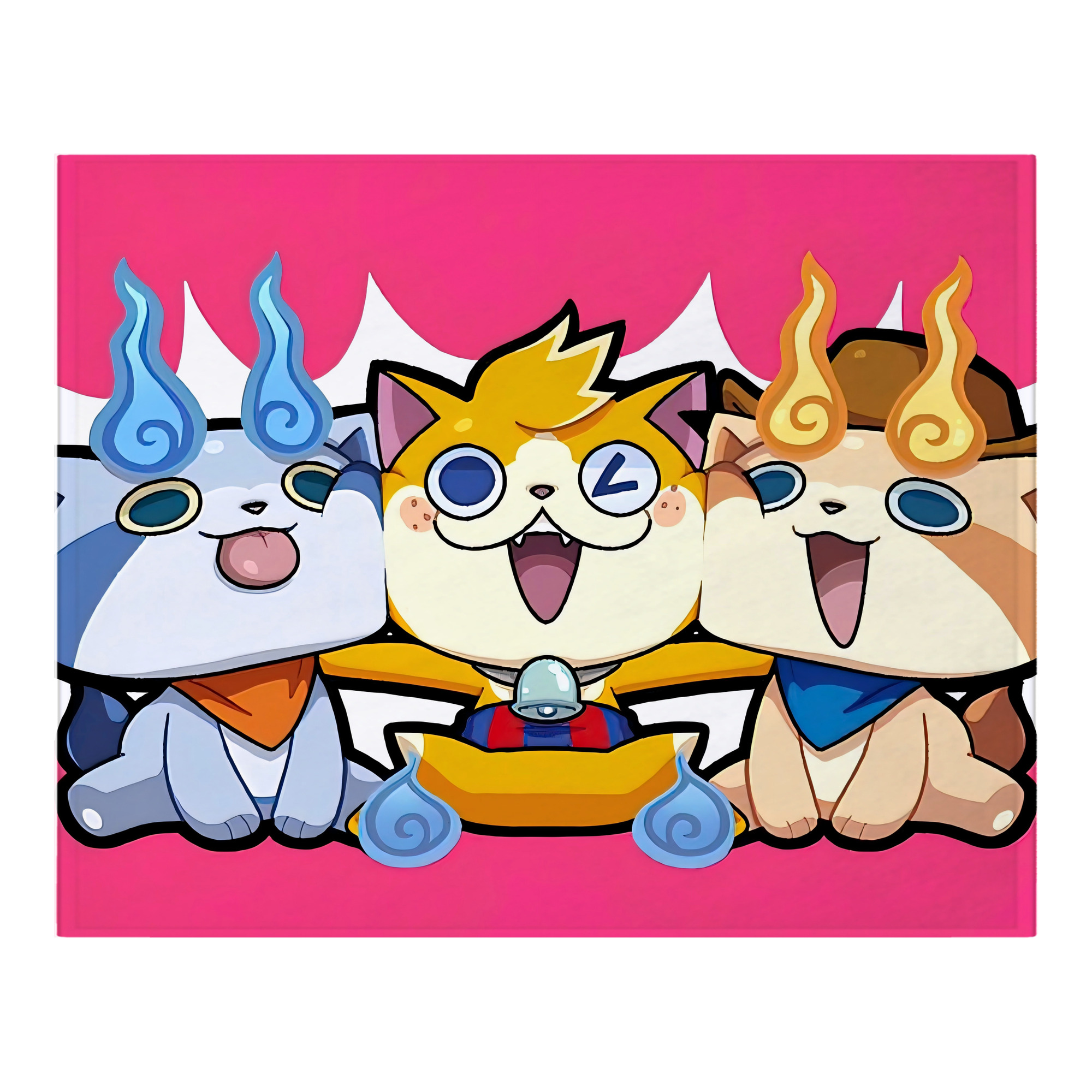 （画像用） 妖怪ウォッチ Yo-kai Watch フランネルブランケット・多サイズ対応（横型）