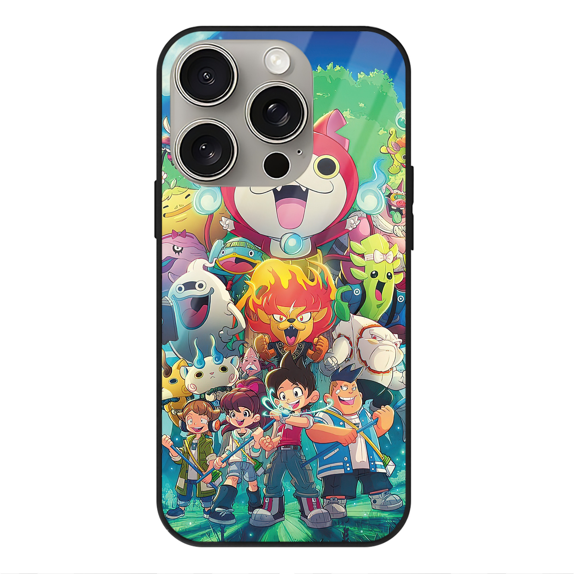 （画像用） 妖怪ウォッチ Yo-kai Watch 【iPhone15Pro対応】スマホケース 耐衝撃＆黄変防止 背面ガラス