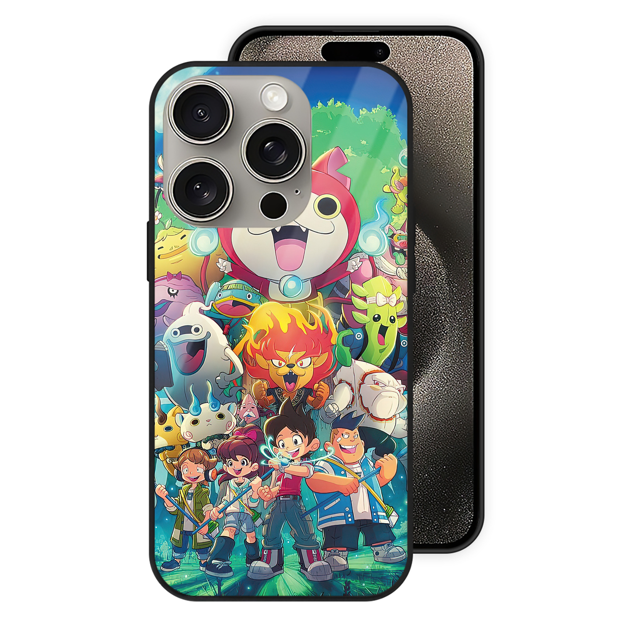 （画像用） 妖怪ウォッチ Yo-kai Watch 【iPhone15Pro対応】スマホケース 耐衝撃＆黄変防止 背面ガラス
