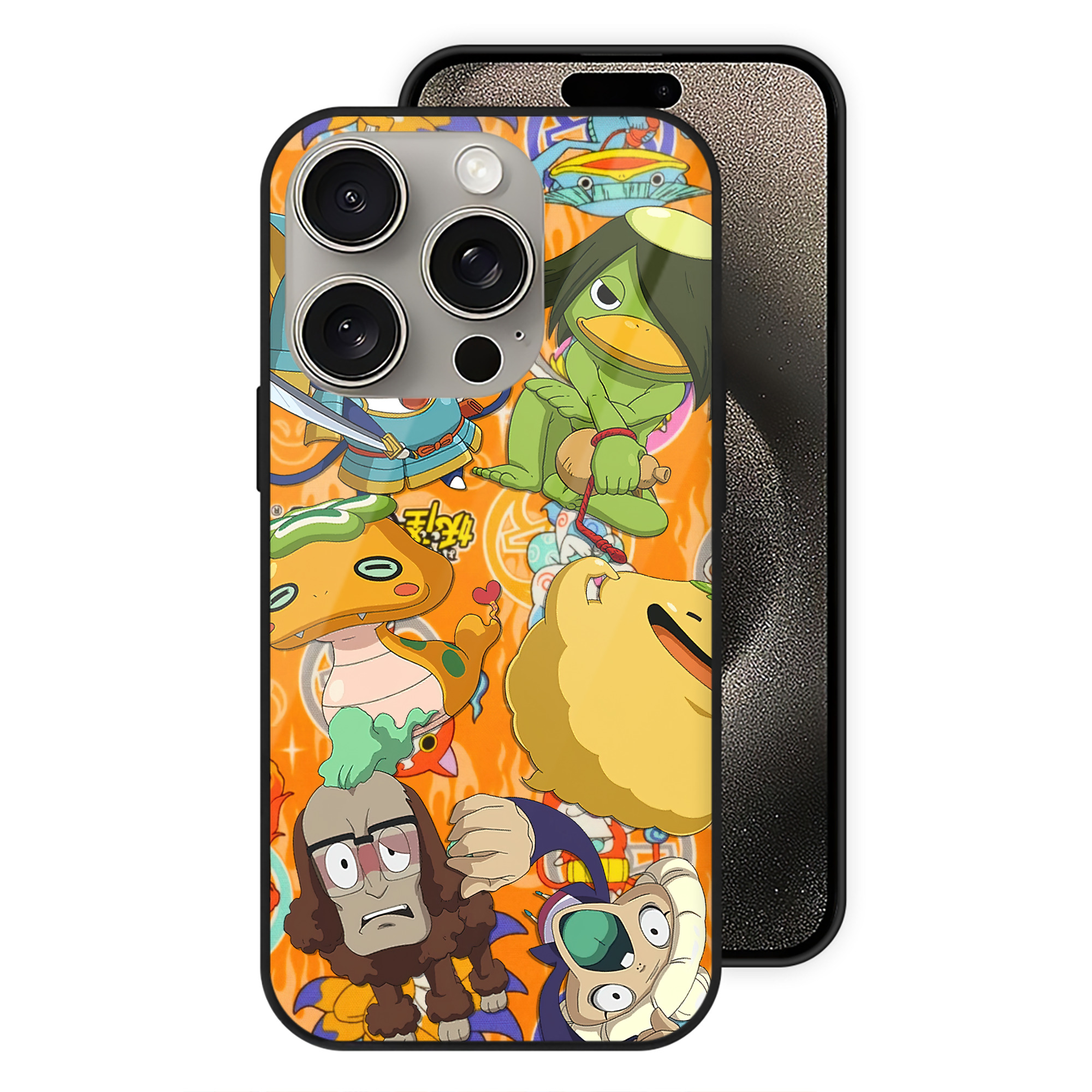 （画像用） 妖怪ウォッチ Yo-kai Watch 【iPhone15Pro対応】スマホケース 耐衝撃＆黄変防止 背面ガラス