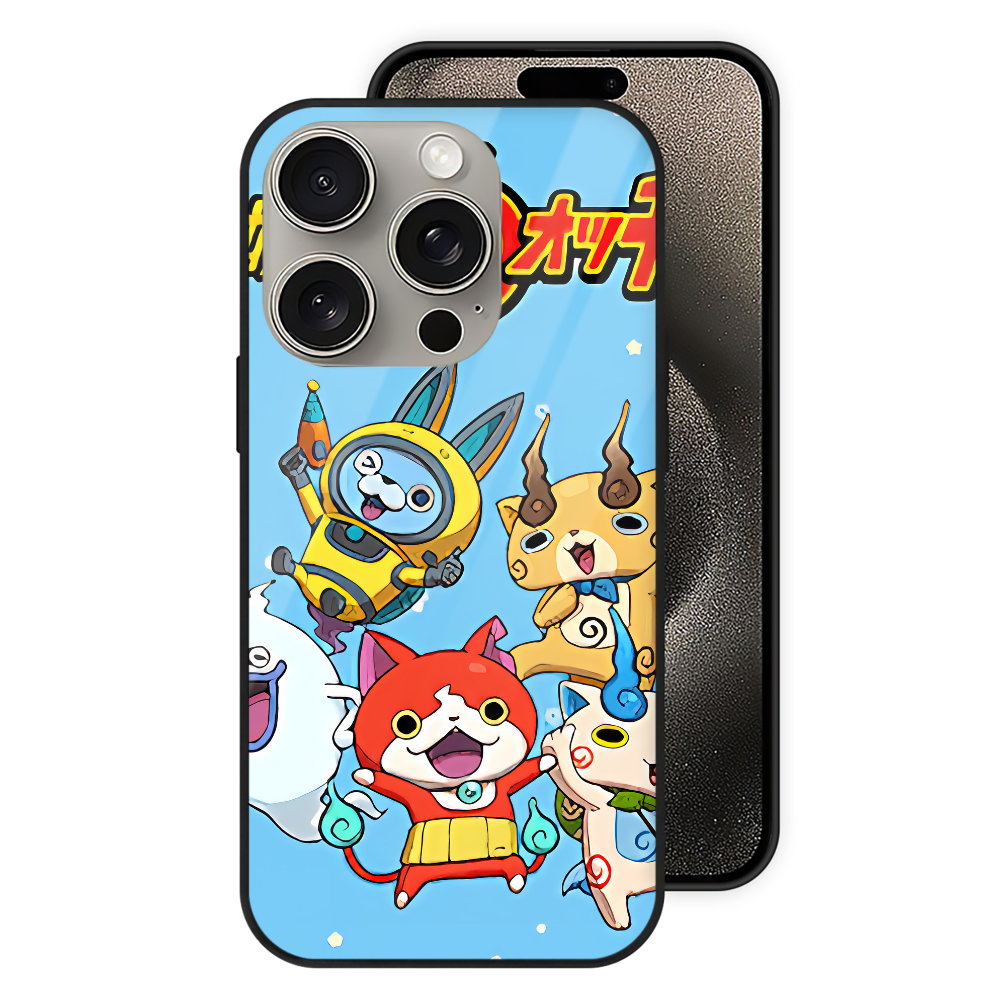 （画像用） 妖怪ウォッチ Yo-kai Watch 【iPhone15Pro対応】スマホケース 耐衝撃＆黄変防止 背面ガラス