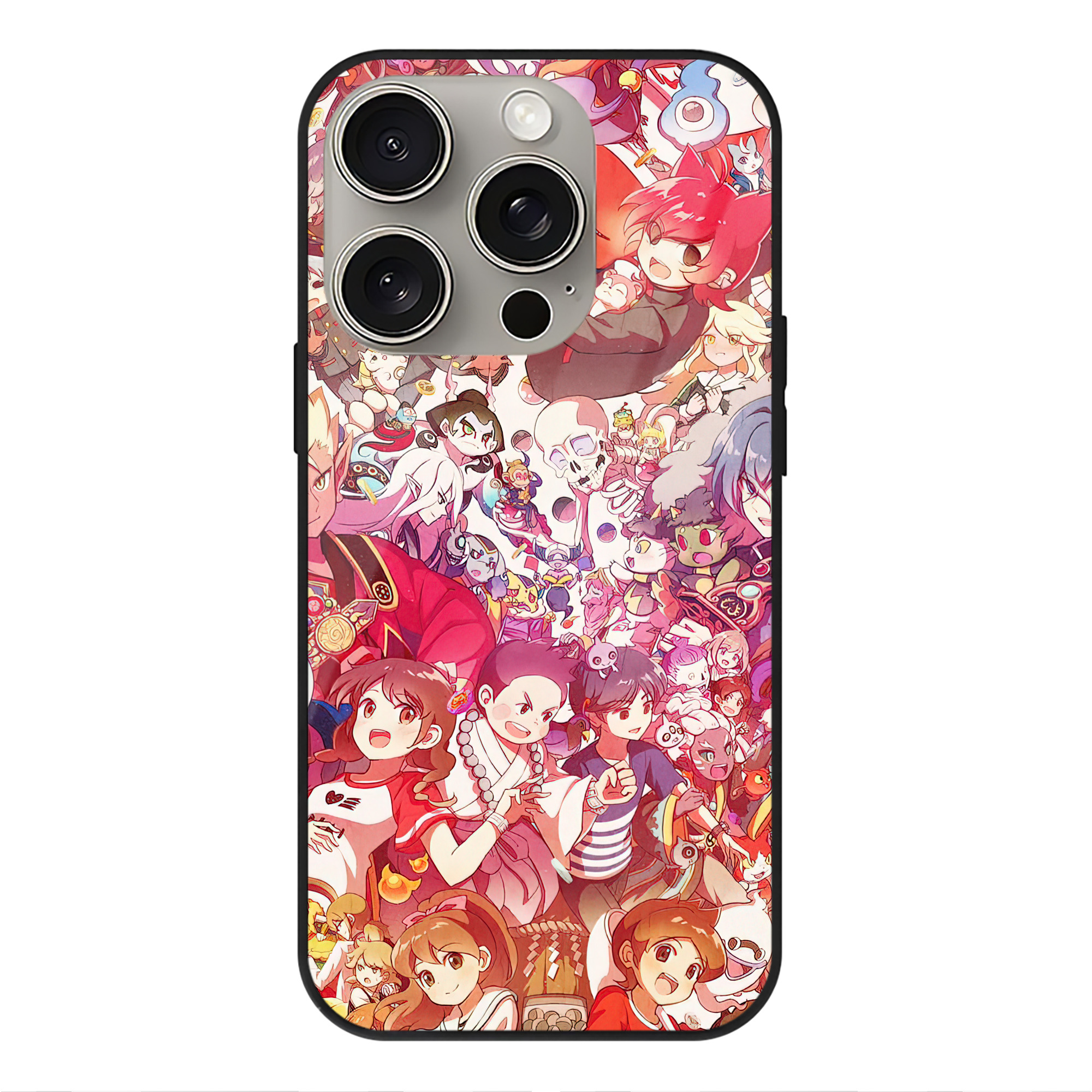 （画像用） 妖怪ウォッチ Yo-kai Watch 【iPhone15Pro対応】スマホケース 耐衝撃＆黄変防止 背面ガラス