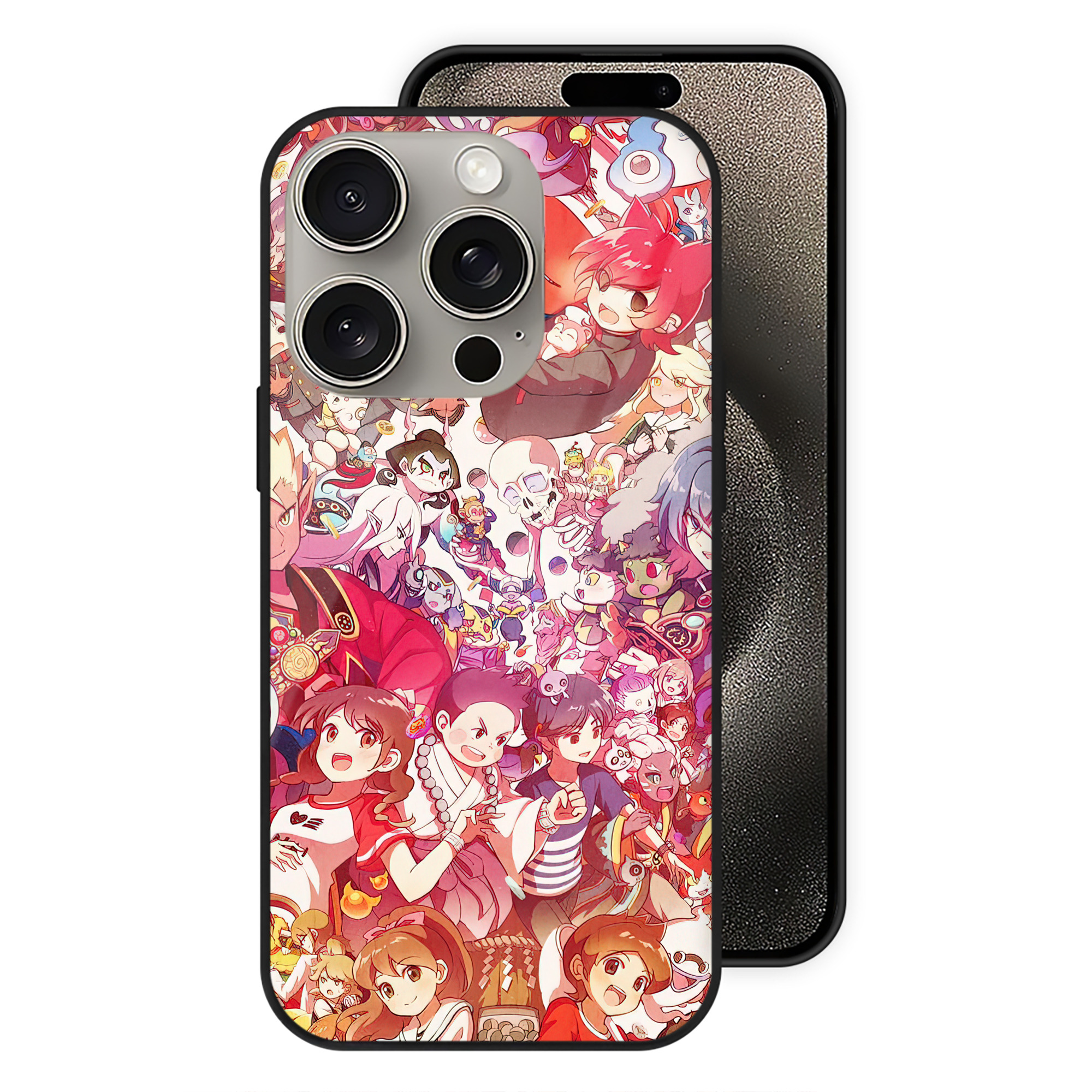 （画像用） 妖怪ウォッチ Yo-kai Watch 【iPhone15Pro対応】スマホケース 耐衝撃＆黄変防止 背面ガラス