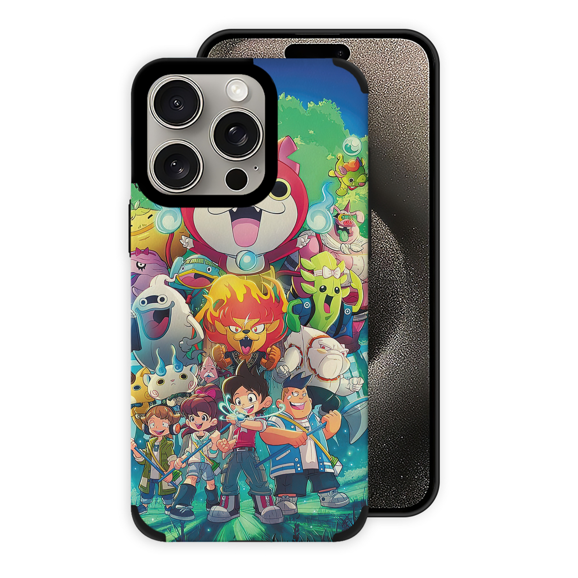 （画像用） 妖怪ウォッチ Yo-kai Watch 【iPhone15ProMax対応】 PUレザー スマホケース 耐衝撃＆黄変防止