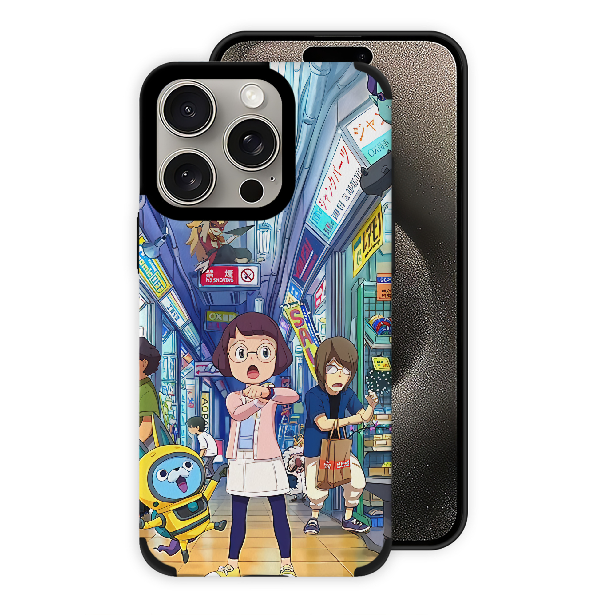 （画像用） 妖怪ウォッチ Yo-kai Watch 【iPhone15ProMax対応】 PUレザー スマホケース 耐衝撃＆黄変防止