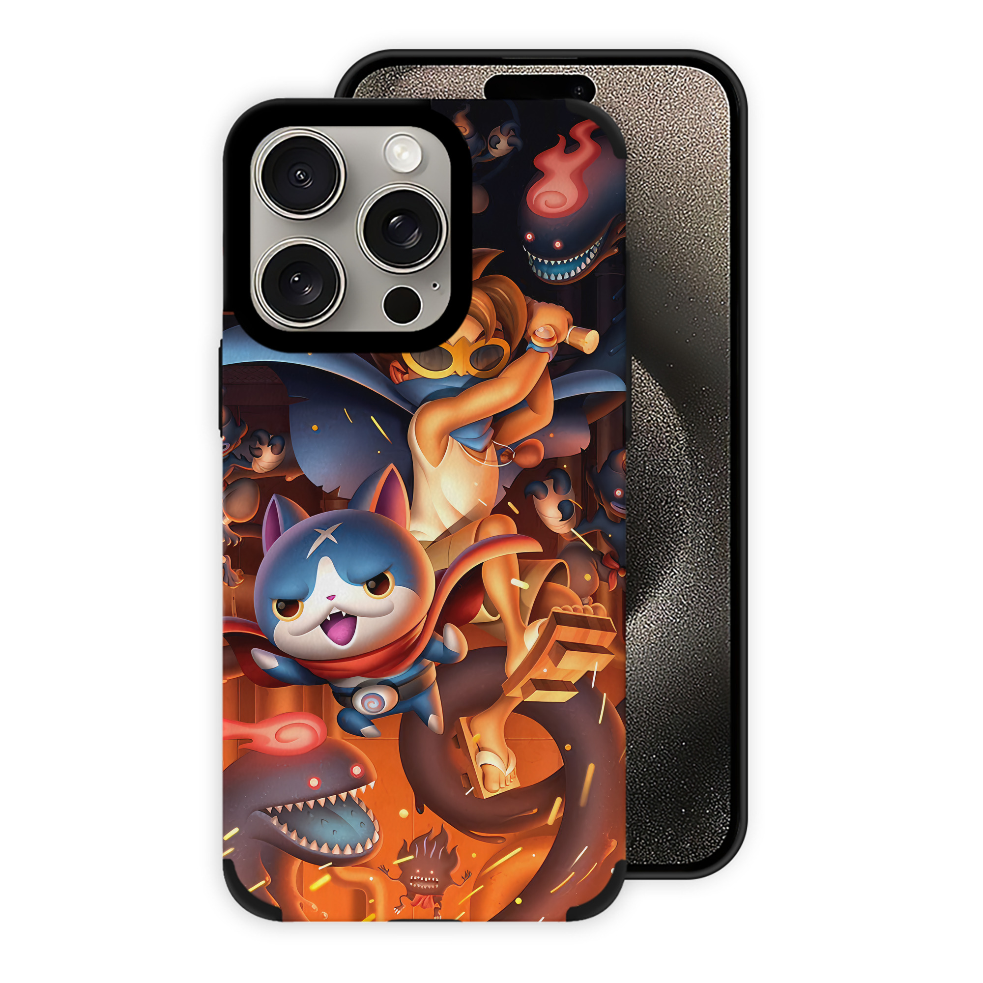 （画像用） 妖怪ウォッチ Yo-kai Watch 【iPhone15ProMax対応】 PUレザー スマホケース 耐衝撃＆黄変防止