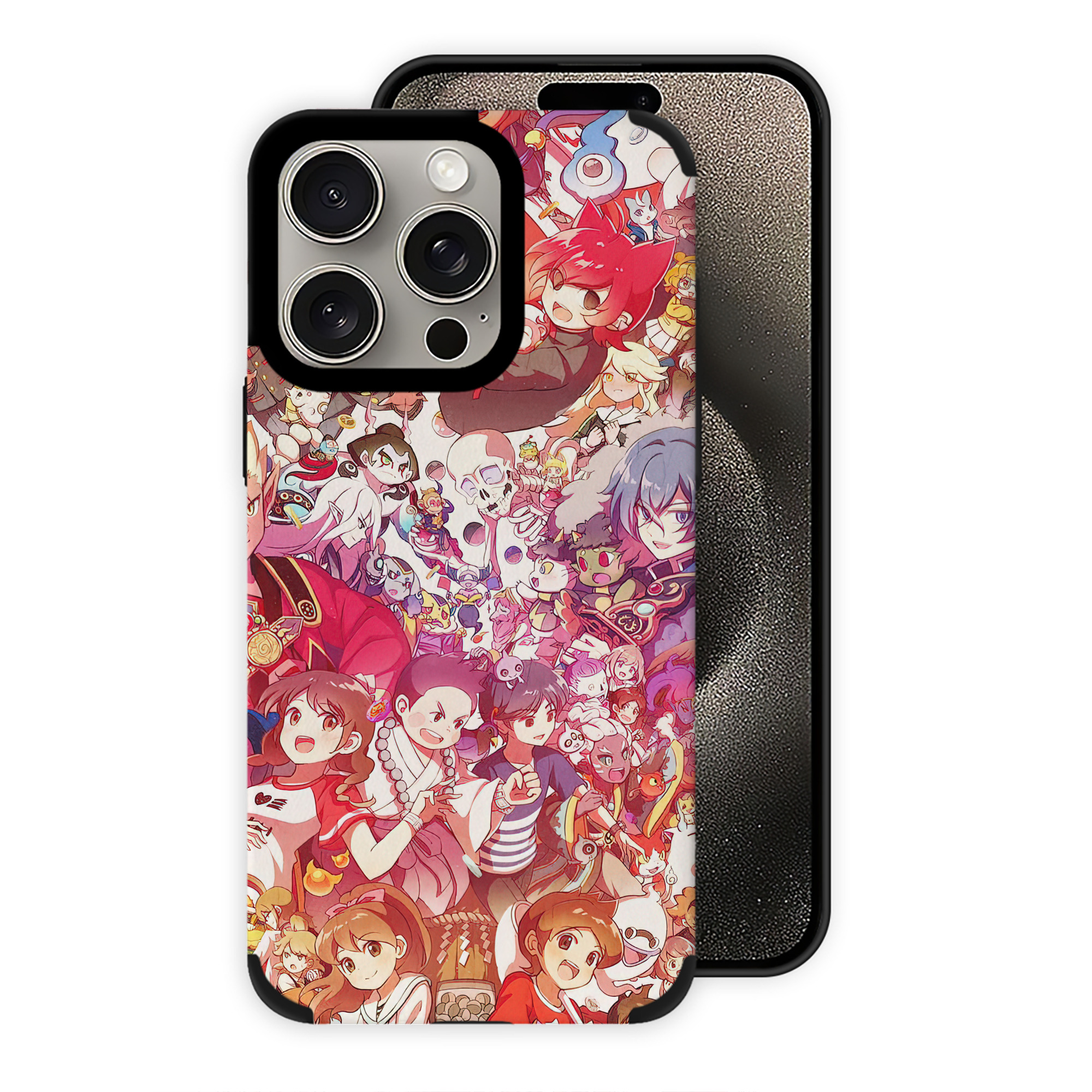 （画像用） 妖怪ウォッチ Yo-kai Watch 【iPhone15ProMax対応】 PUレザー スマホケース 耐衝撃＆黄変防止