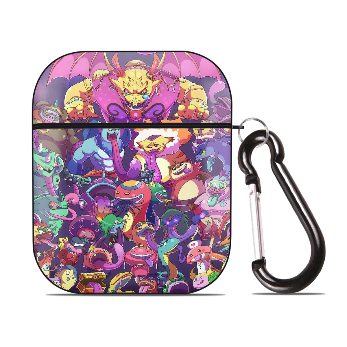 （画像用） 妖怪ウォッチ Yo-kai Watch AirPods 第2世代保護ケース ハードシェル ブラック 耐衝撃・防指紋・カラビナ付き