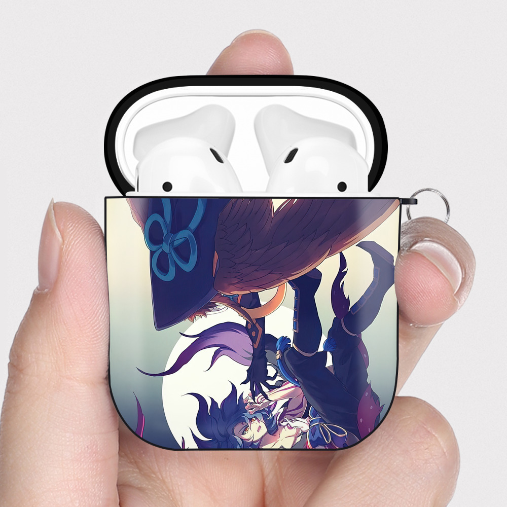 （画像用） 妖怪ウォッチ Yo-kai Watch AirPods 第2世代保護ケース ハードシェル ブラック 耐衝撃・防指紋・カラビナ付き