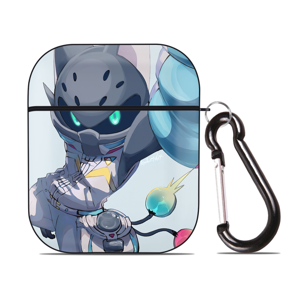 （画像用） 妖怪ウォッチ Yo-kai Watch AirPods 第2世代保護ケース ハードシェル ブラック 耐衝撃・防指紋・カラビナ付き