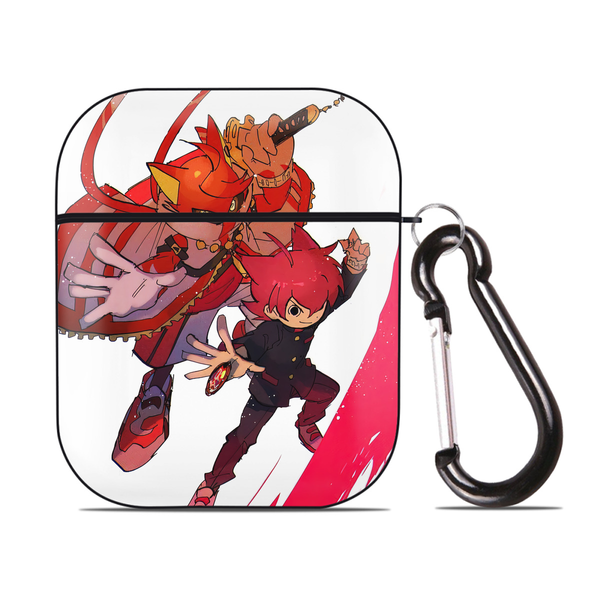 （画像用） 妖怪ウォッチ Yo-kai Watch AirPods 第2世代保護ケース ハードシェル ブラック 耐衝撃・防指紋・カラビナ付き
